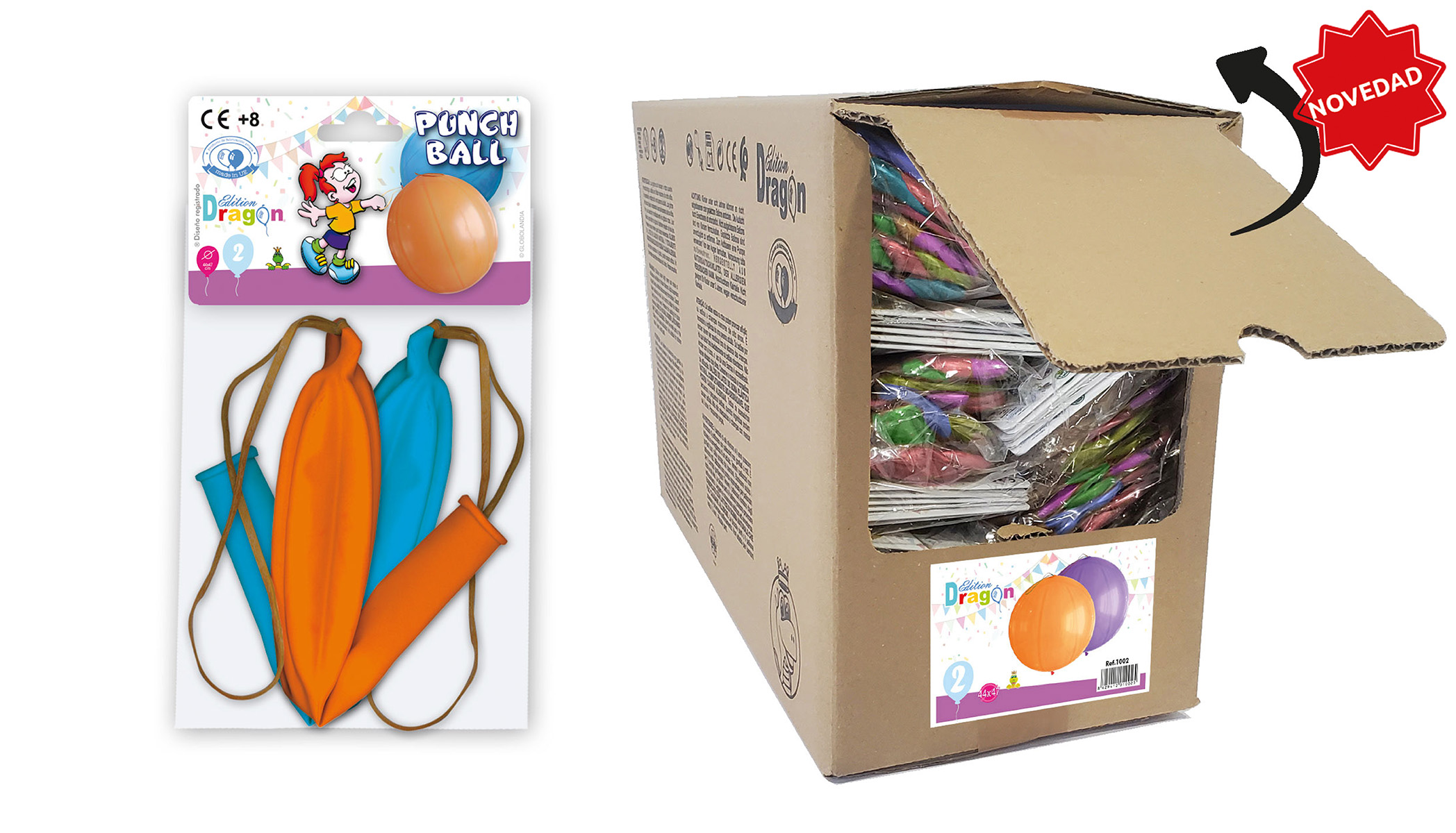 Punch Balls 18" Pastel Mix - Blíster de 2 en caja expositora