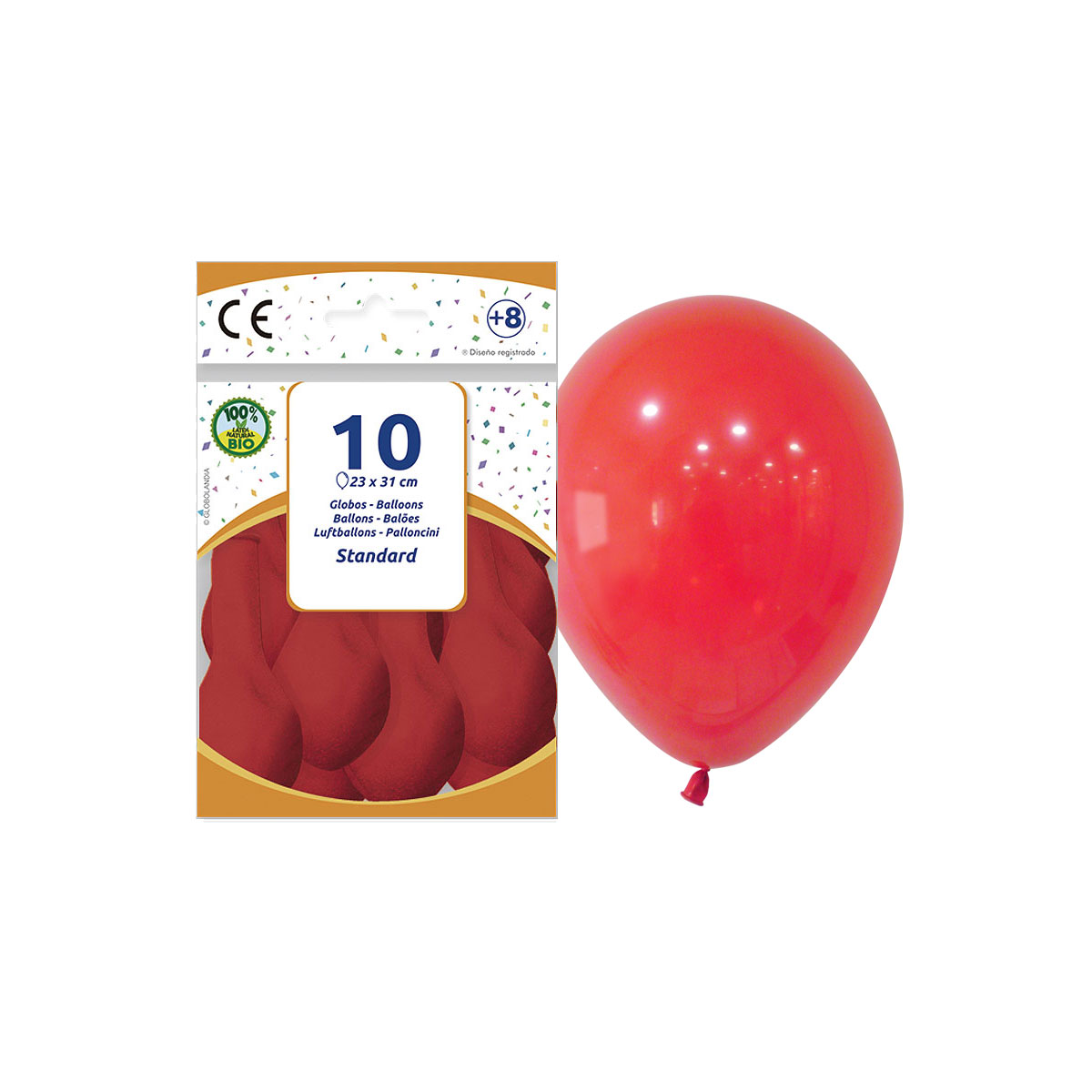 Globos Rojo Pastel 23 x 31 cm - Bolsa de 10