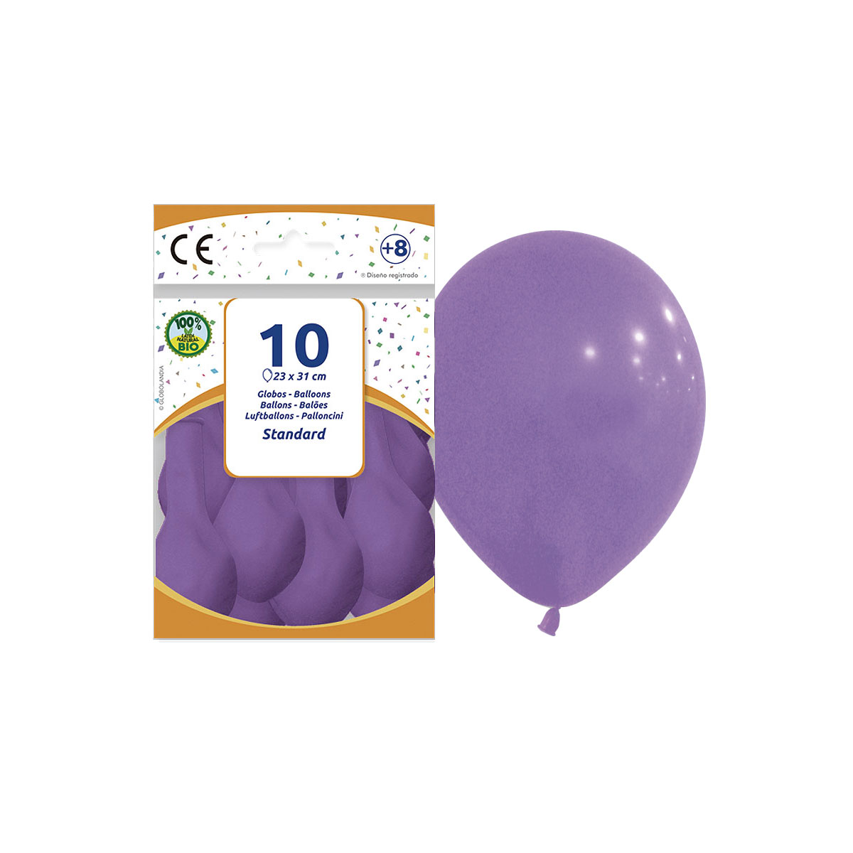 Globos de látex lila pastel 23 cm - Bolsa de 10