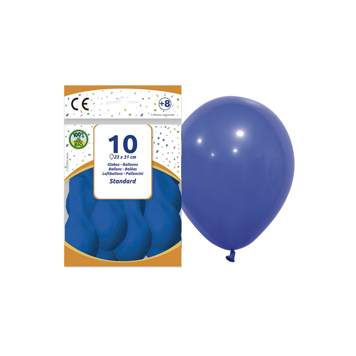 Globos de látex azul 23 x 31 cm – Bolsa de 10