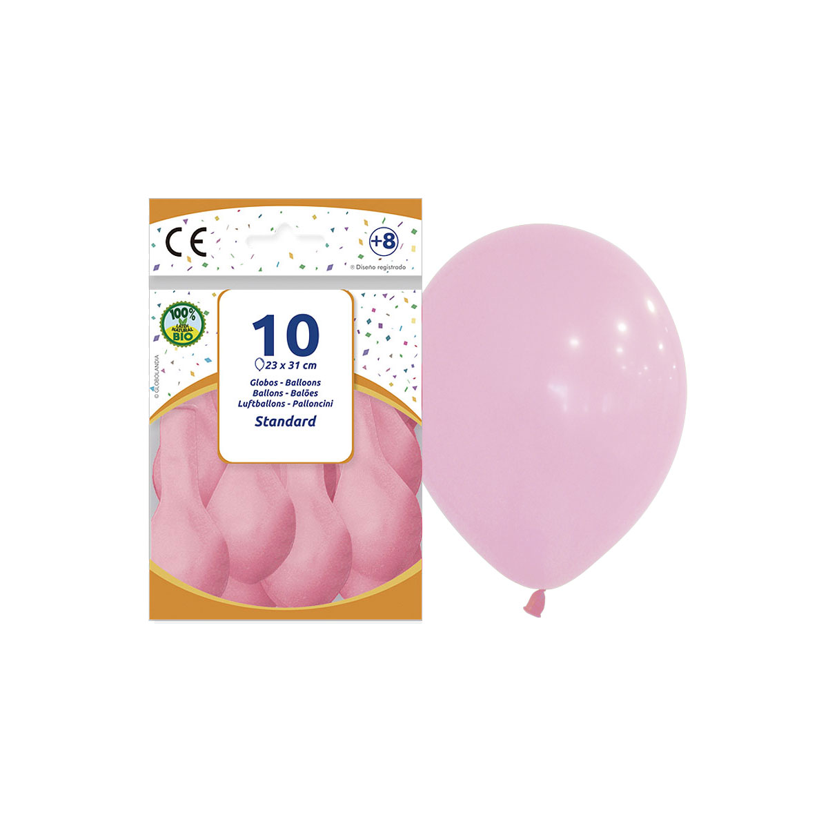 Globos Látex Rosa Chicle Pastel 23 x 31 cm - Bolsa 10 unidades
