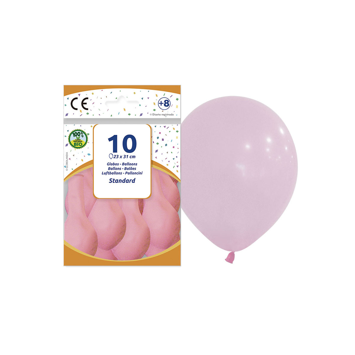 Globos de látex pastel fucsia bebé 23 x 31 cm - Bolsa de 10