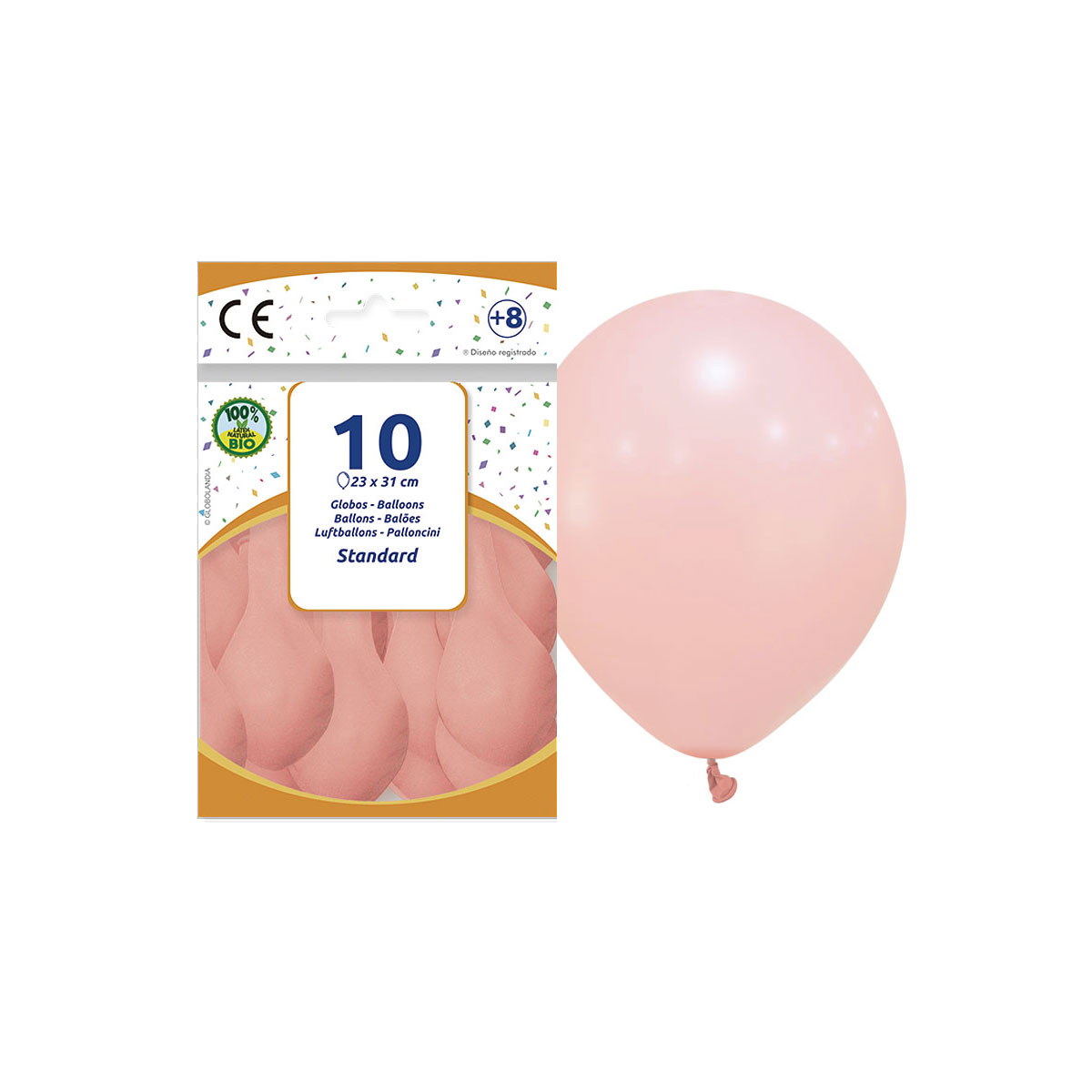 Globos de látex 23 cm naranja bebé pastel, bolsa de 10