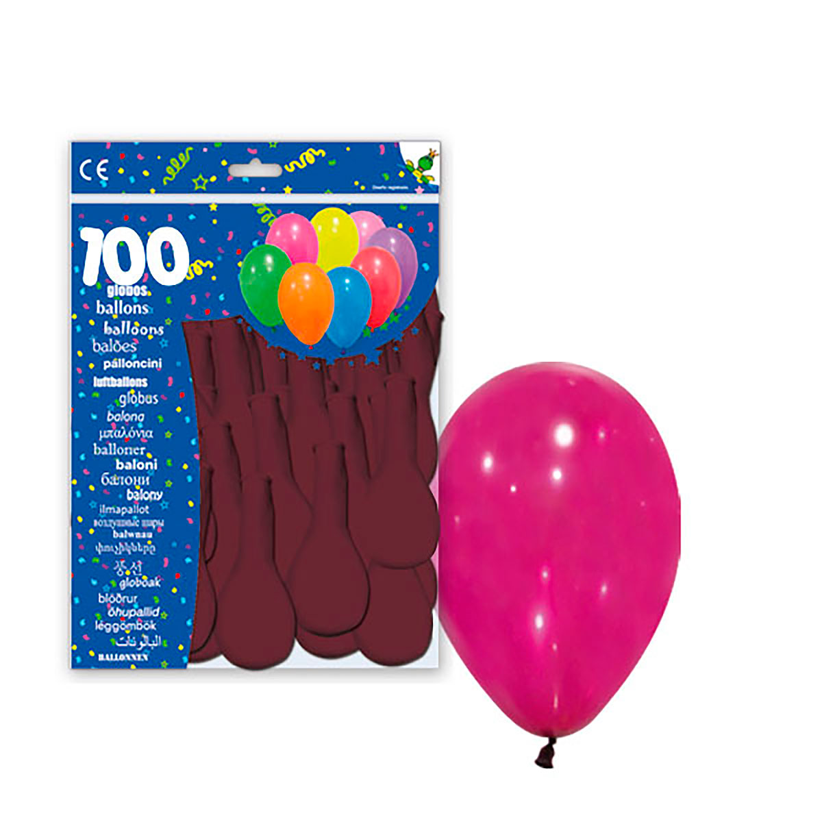 Globo de látex liso 10" burdeos - Bolsa 100