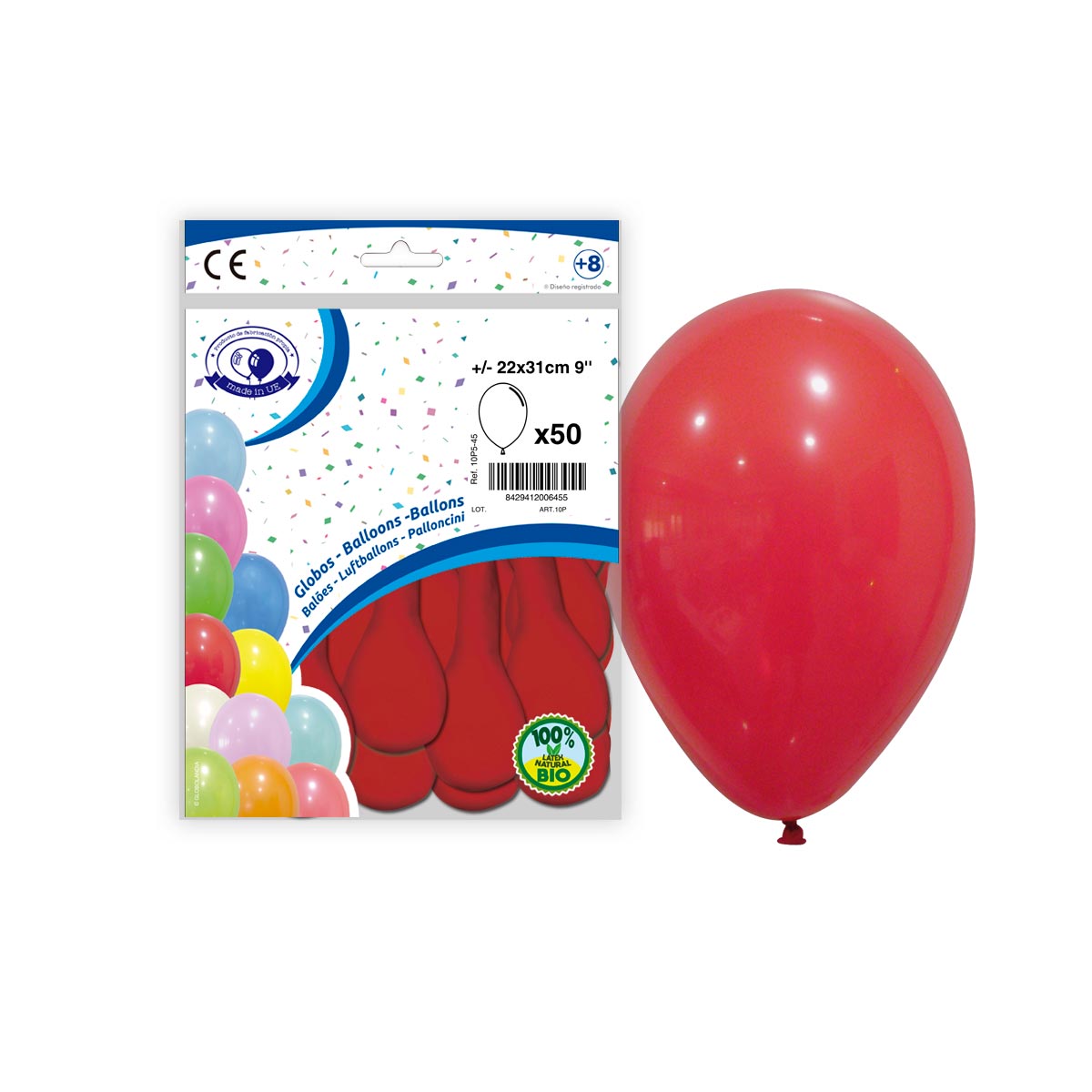 Plain Dark Red Latex Balloon 9" - Bag of 50