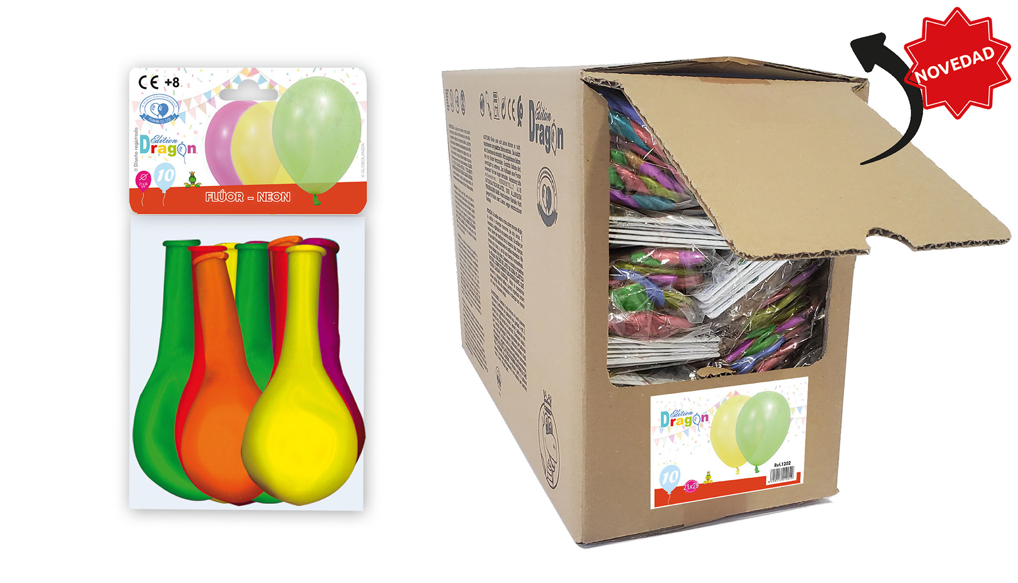 Globos de látex fluorescentes mix – bolsa de 10