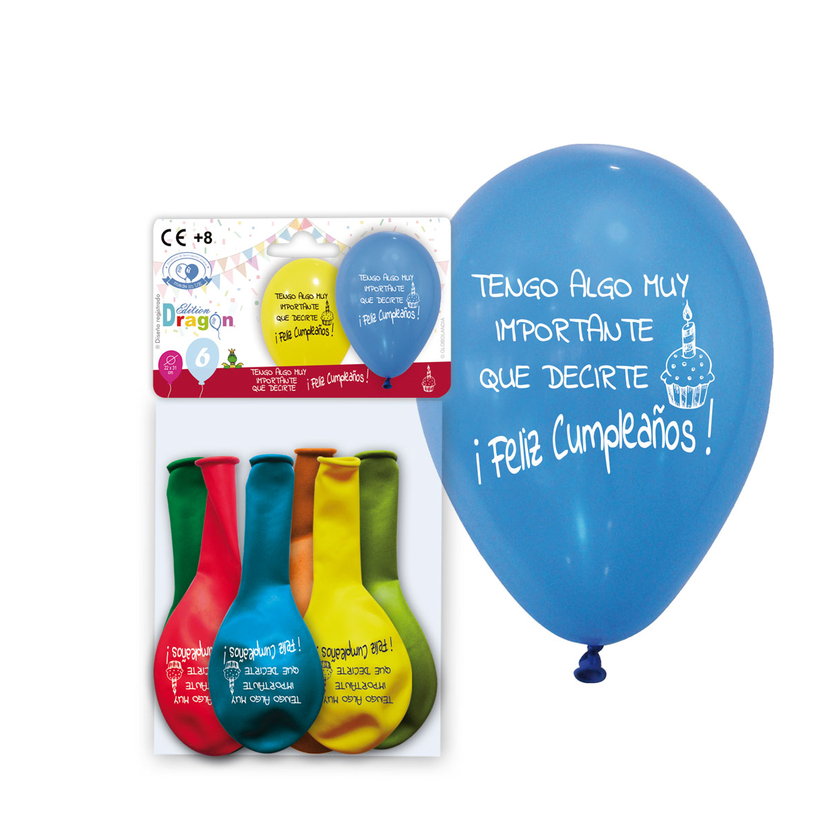 Globos impresos «Tengo algo muy importante que decirte ¡Feliz Cumpleaños!» 10" - bolsa de 6