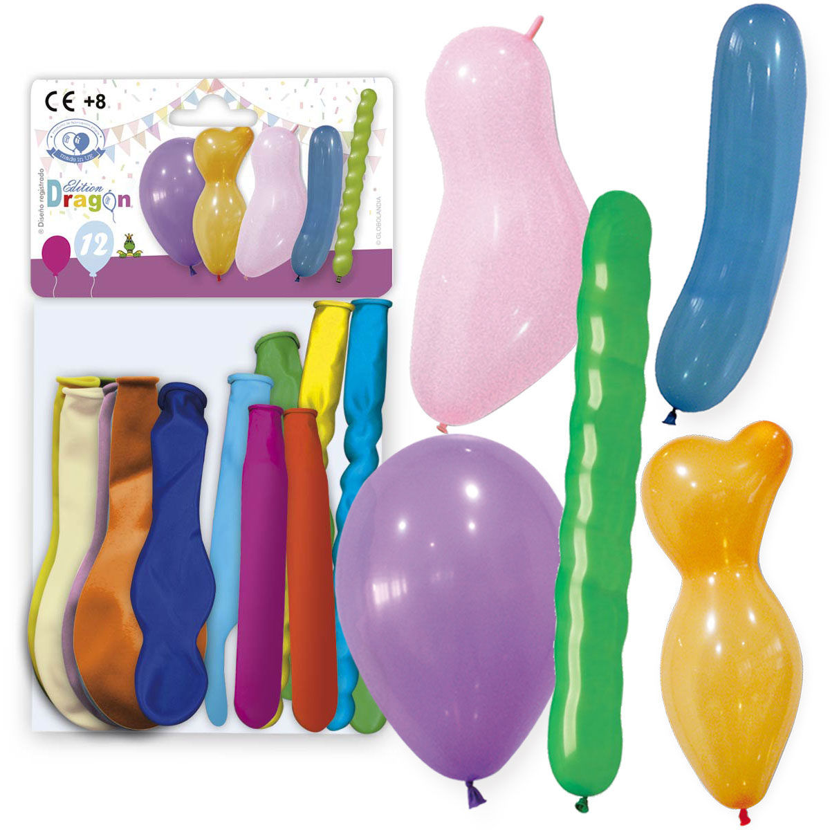 Edition Dragon 12 globos mix de modelos en solapa