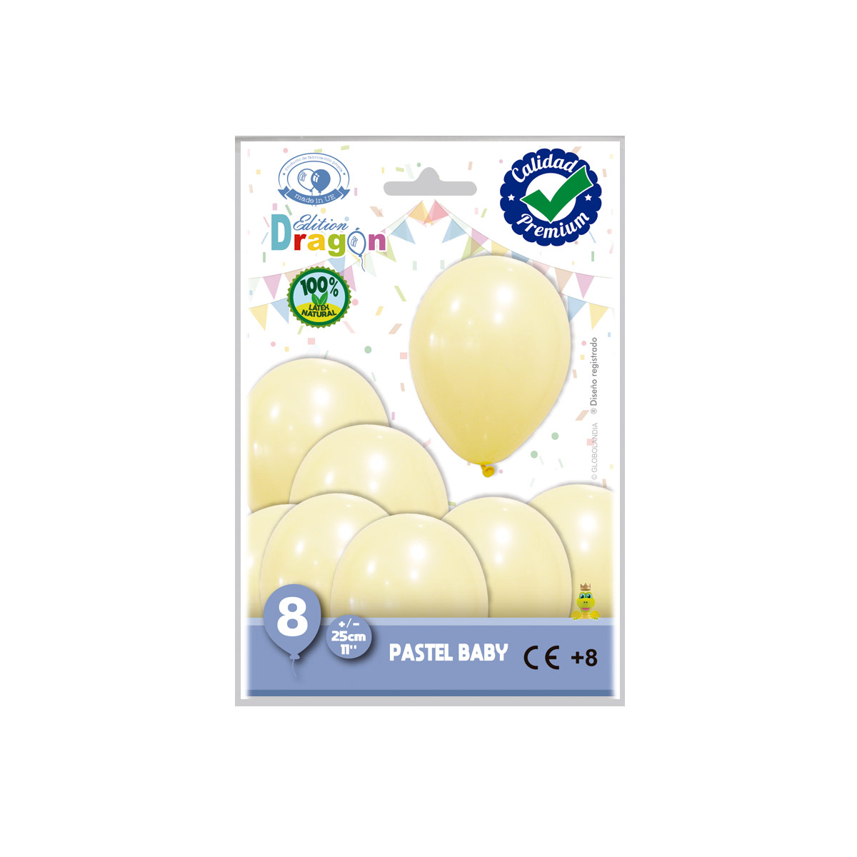 Globos de látex 11" pastel Edition Dragon, bolsa de 8