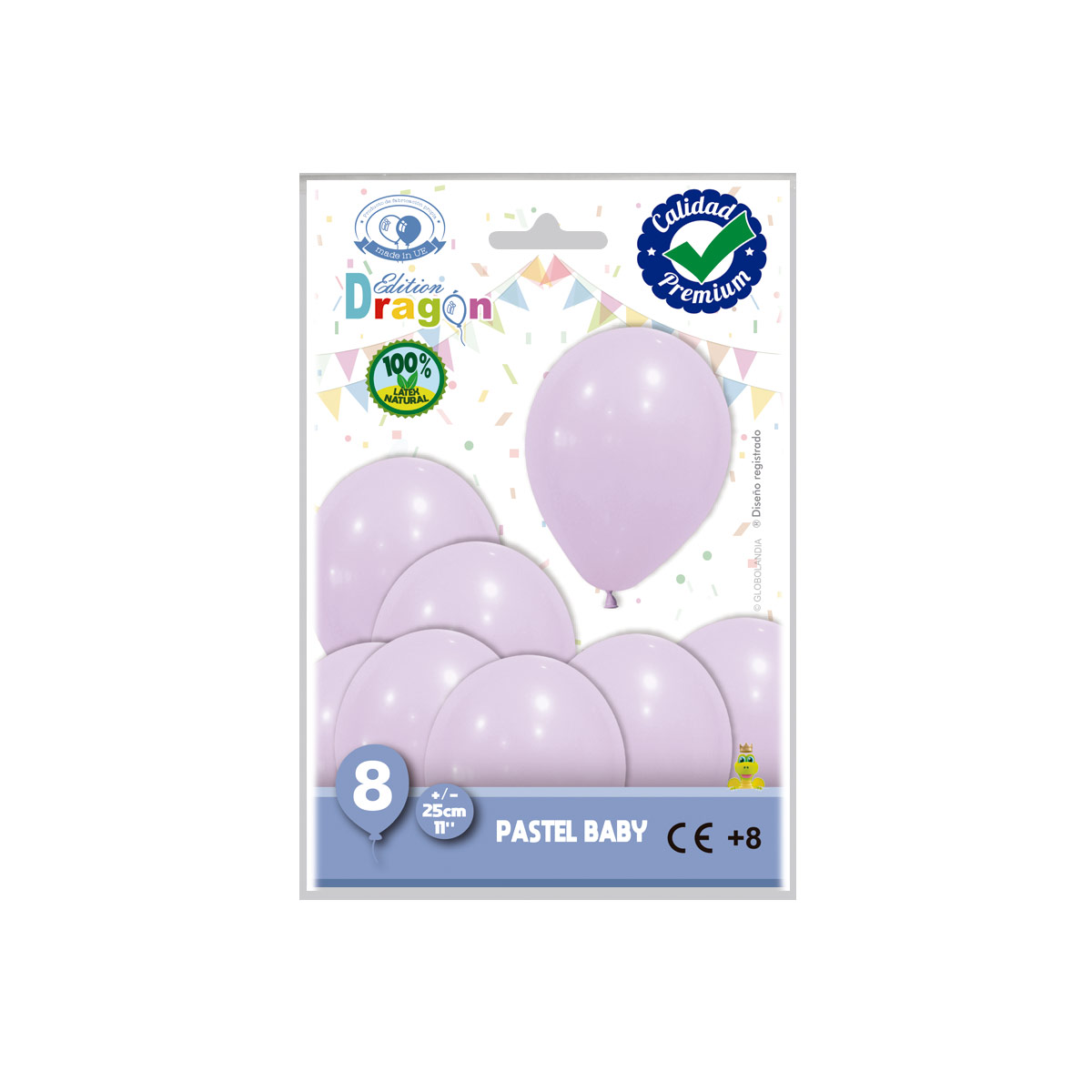 Globos látex lila pastel 11'' Edition Dragon, bolsa de 8