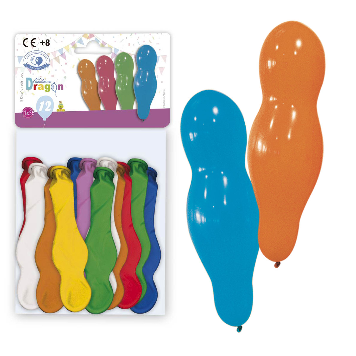 Globo muñequito 23 GP mix Edición Dragón, bolsa 12 uds.