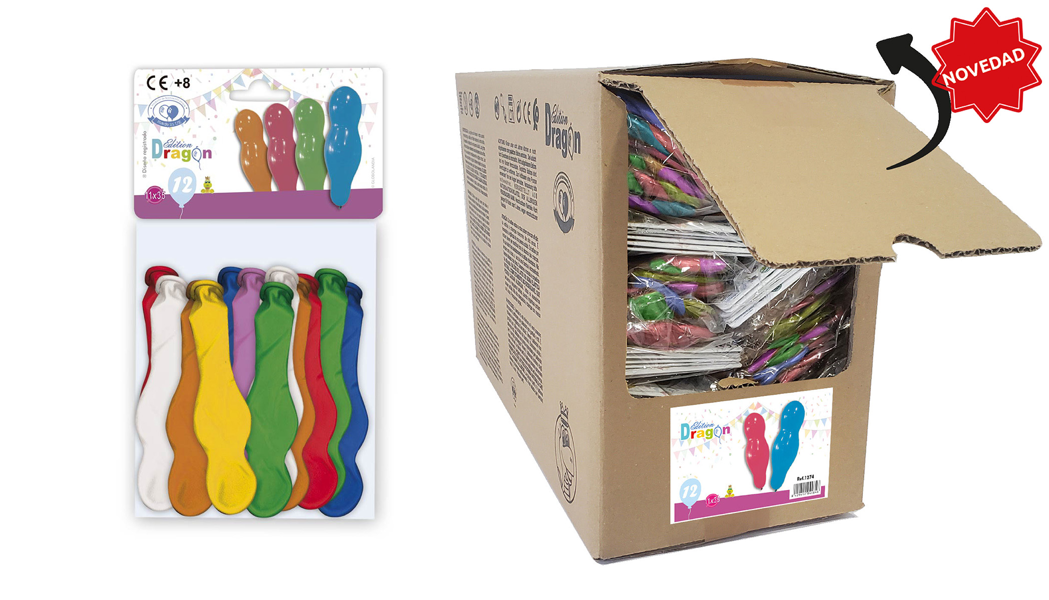 Globos Muñequito Edition Dragon 23 cm Colores Surtidos – Bolsa 12 uds