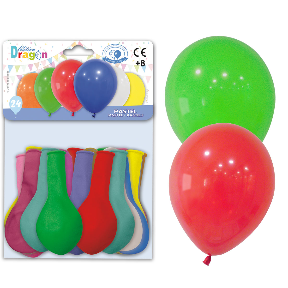 9" Assorted Pastel Latex Balloons, Bag of 24 – Edition Dragón
