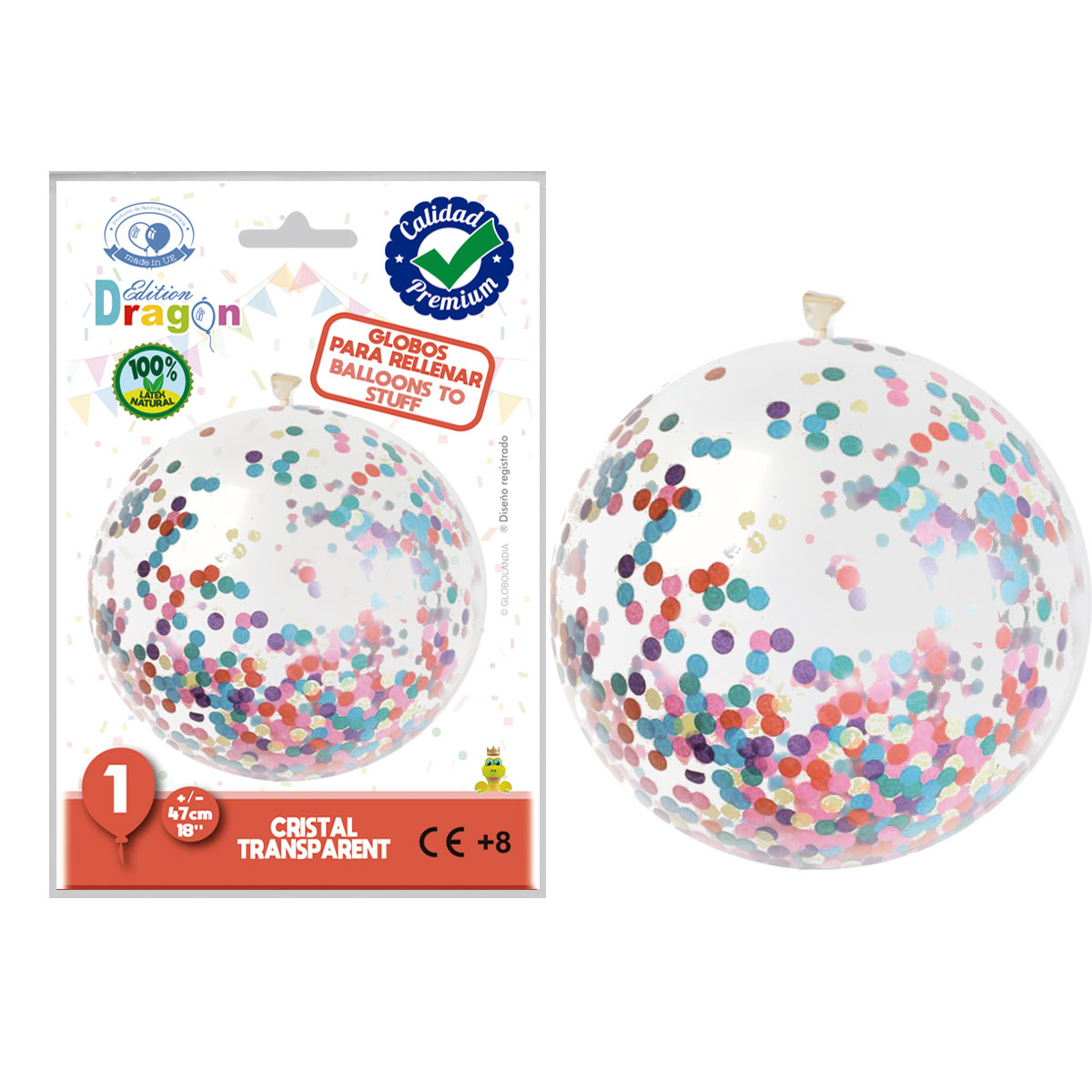 Globo cristal transparente 47 cm para rellenar Edition Dragon - 1 ud.