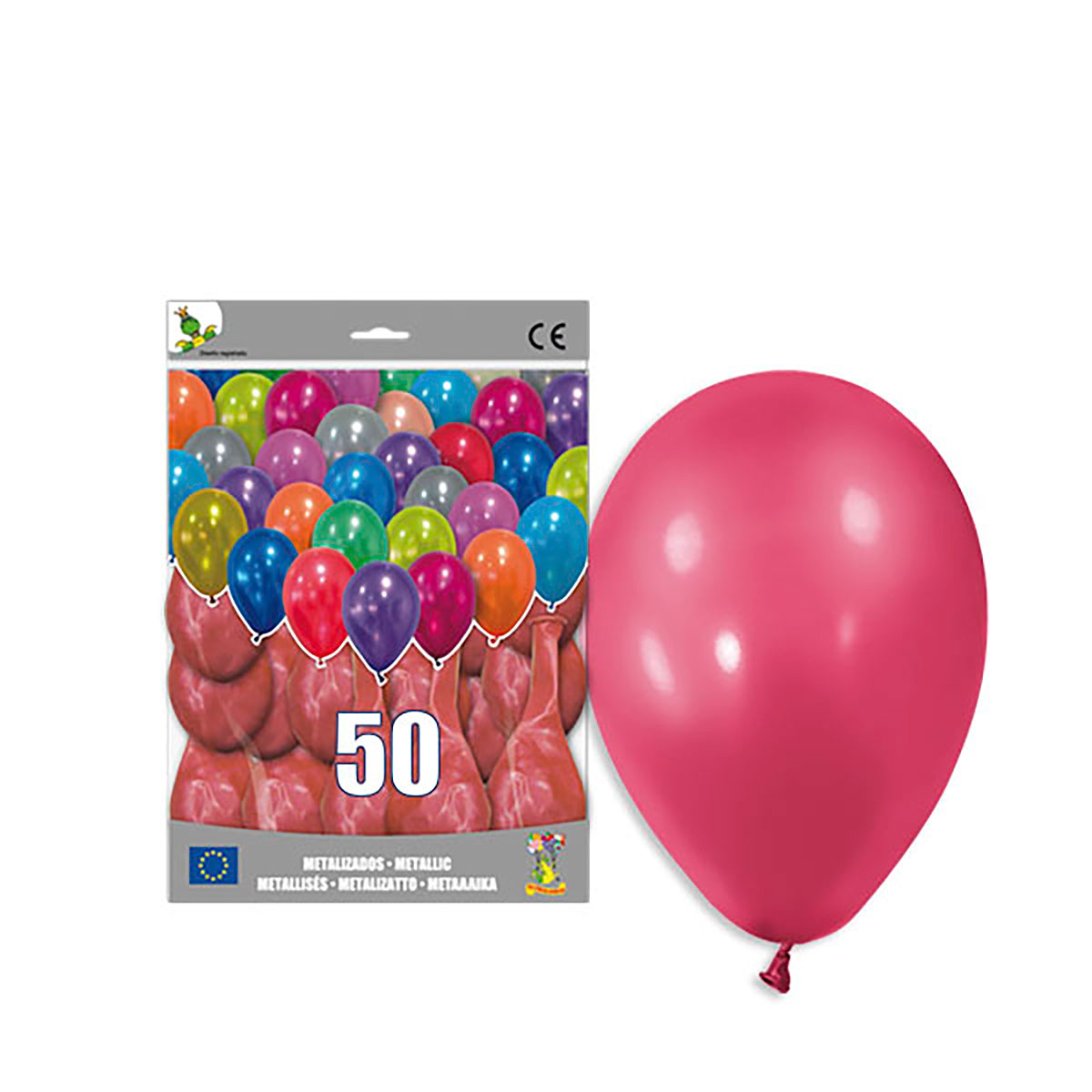 Globos de látex metalizados rojos 12" - Bolsa 50 unidades