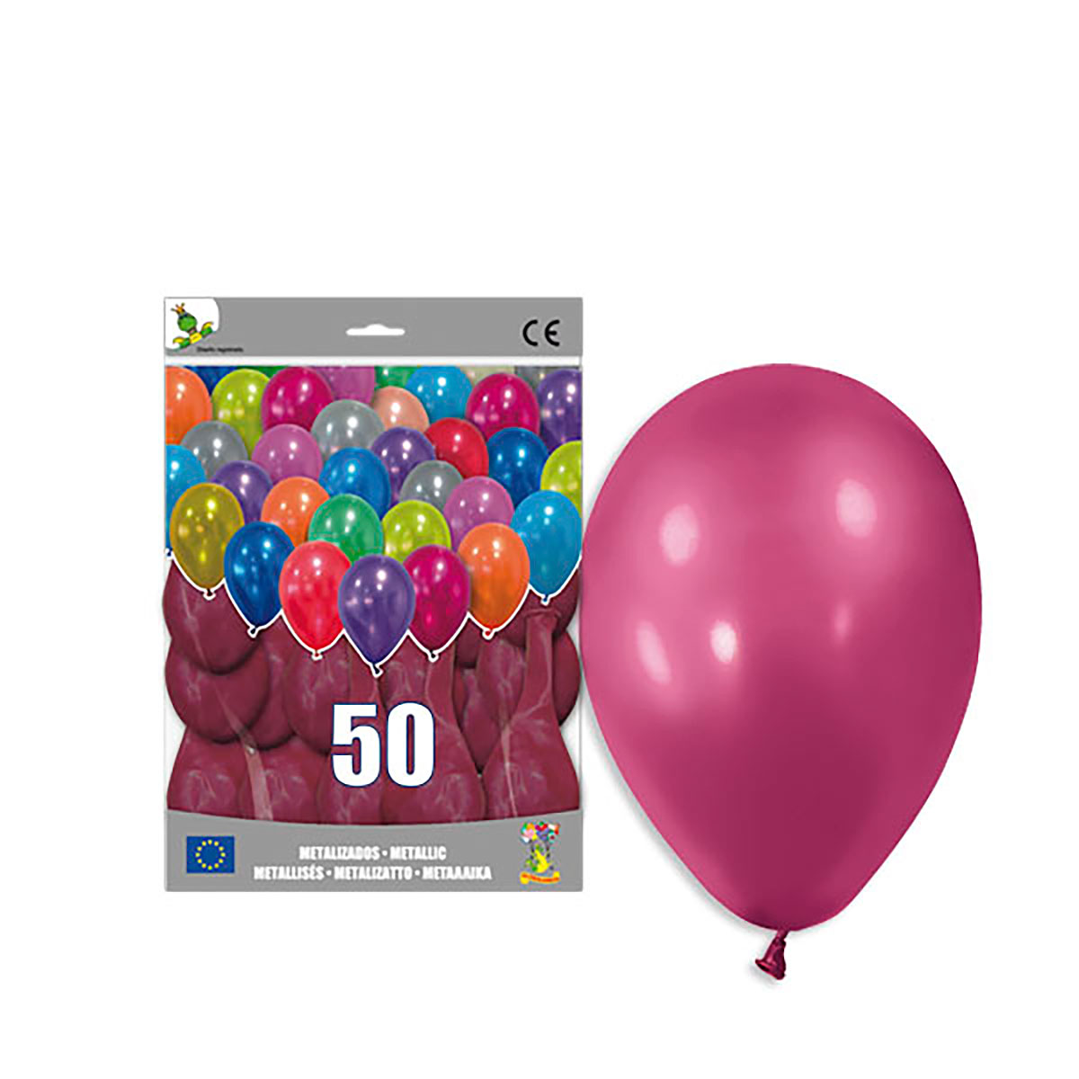 Globo metalizado 12" burdeos - Bolsa 50 unidades