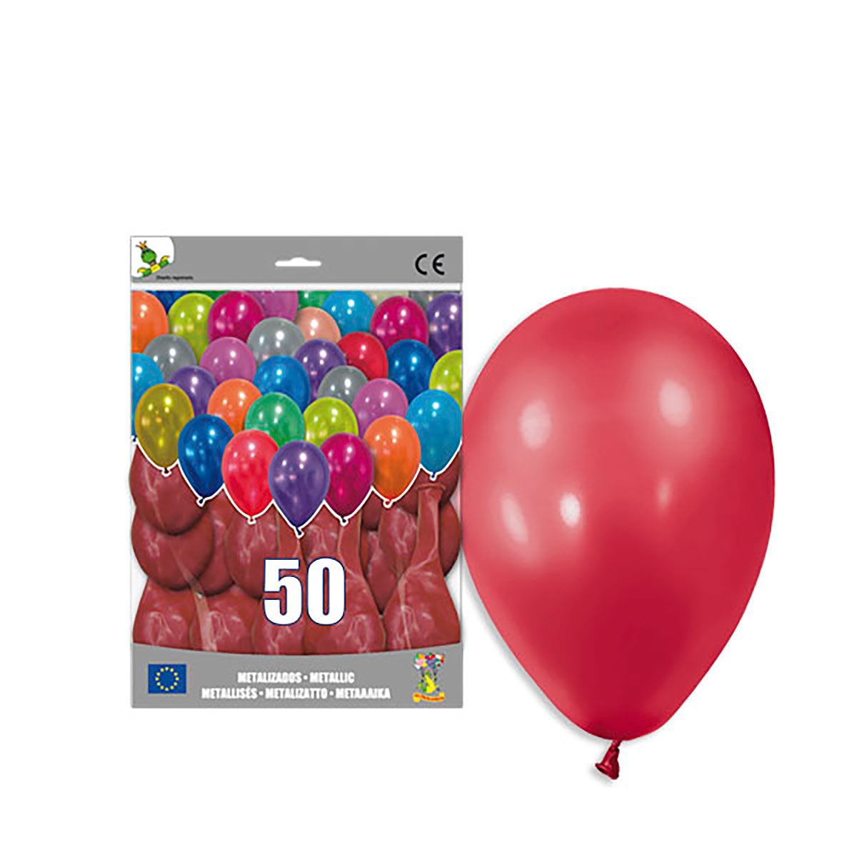 Globos metalizados rojo oscuro 12" - Bolsa 50 unidades
