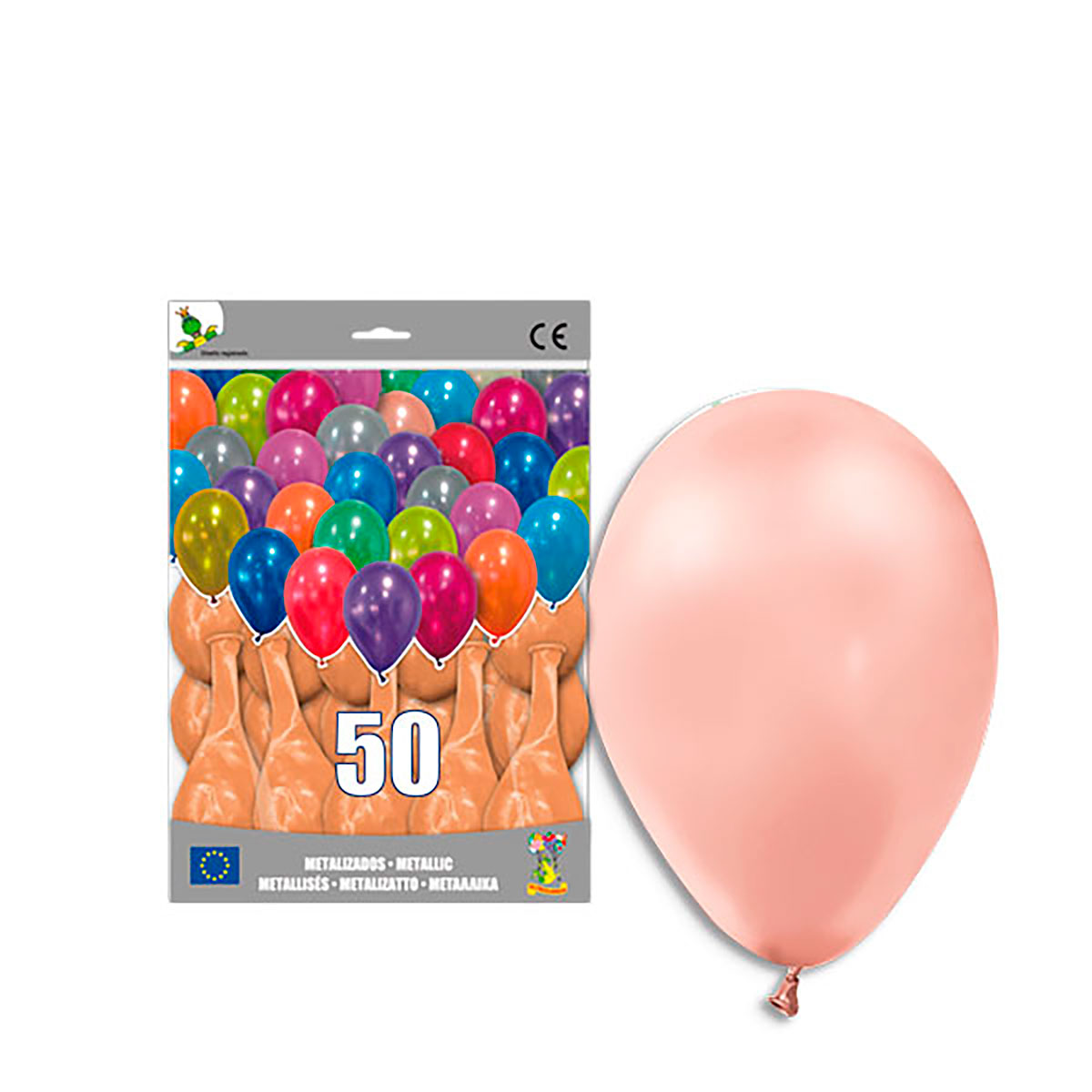 Globo látex metalizado coral 12'' - bolsa 50