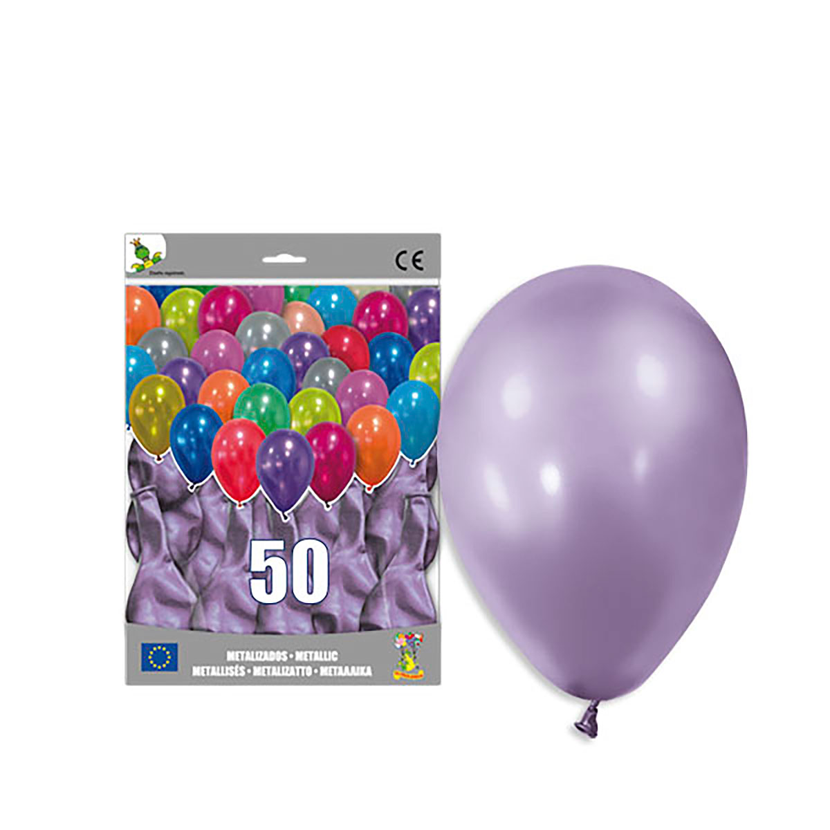 Globo látex metalizado 12" lavanda - Bolsa 50