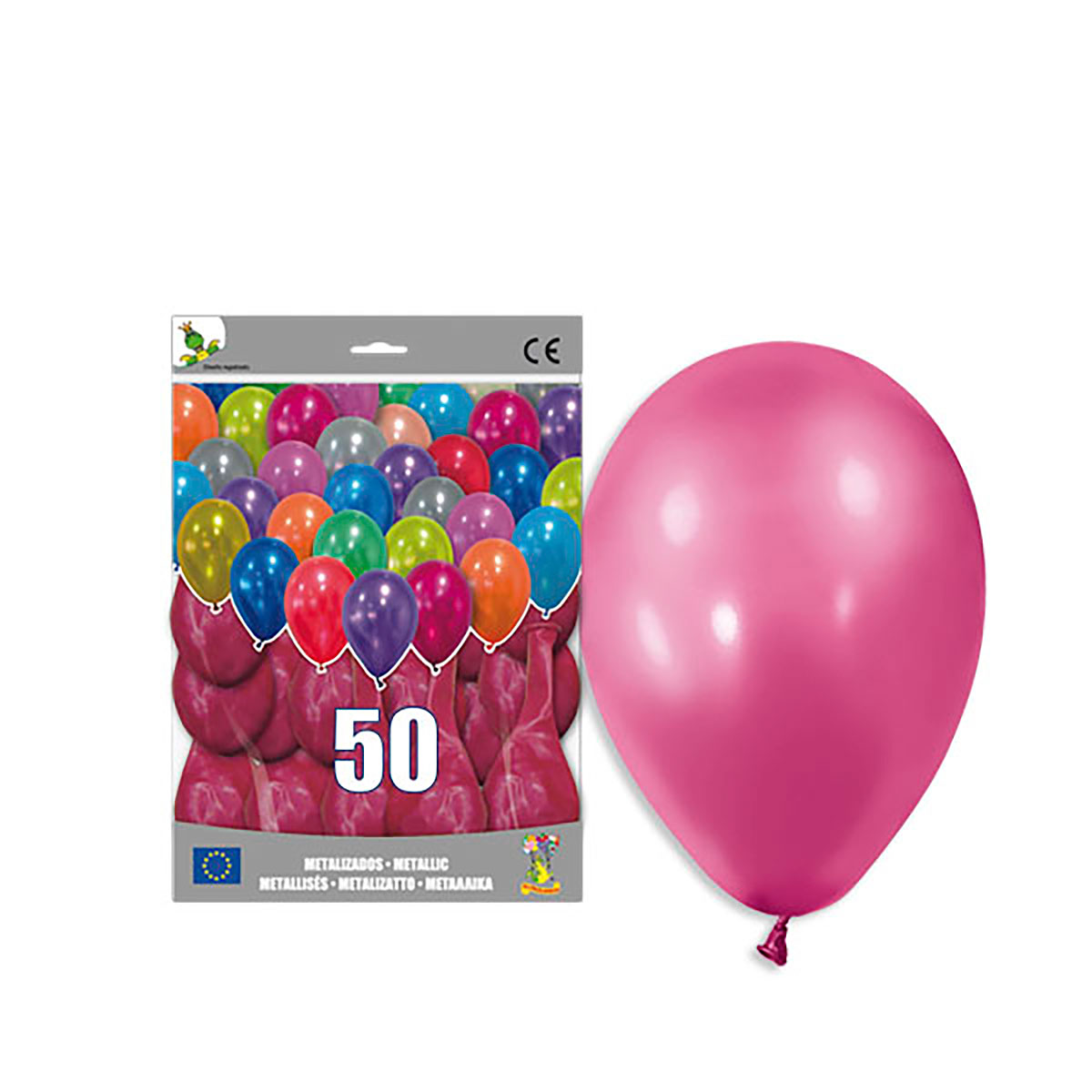 Globos metalizados fucsia 12" - Bolsa 50 uds.
