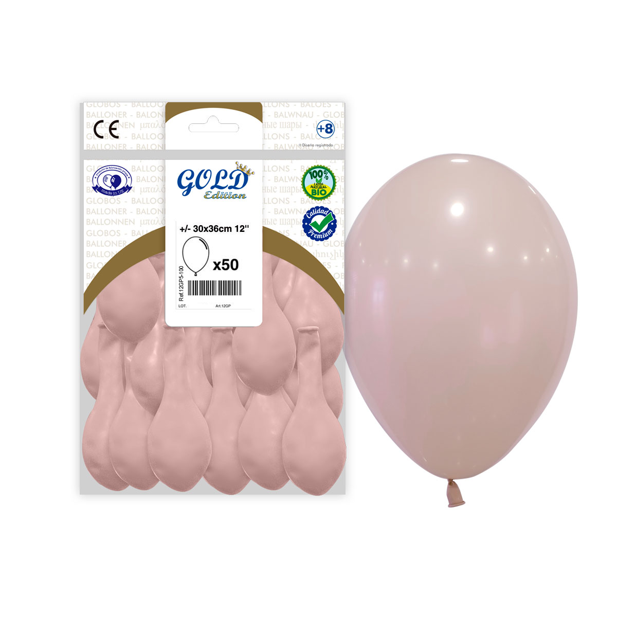 Globo látex 12" Shell Gold Edition - Bolsa 50