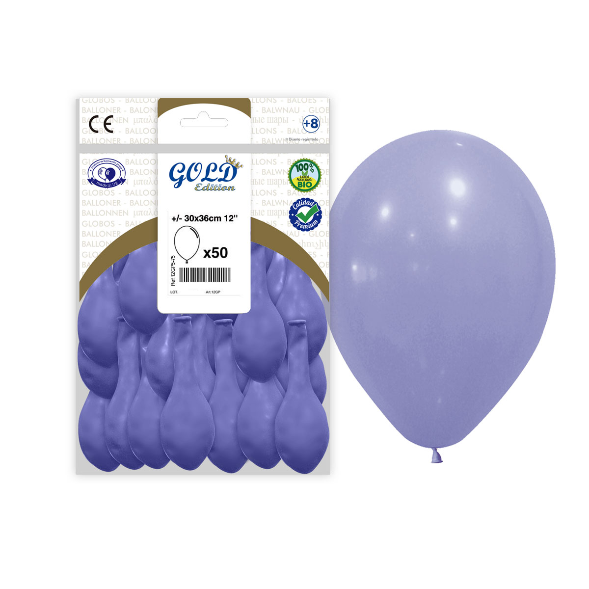 Globos Azul Bígaro Pastel Satinado 30 cm (12") - Bolsa 50