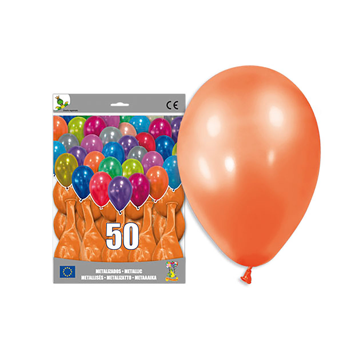 Globo metalizado naranja 14 – Bolsa de 50