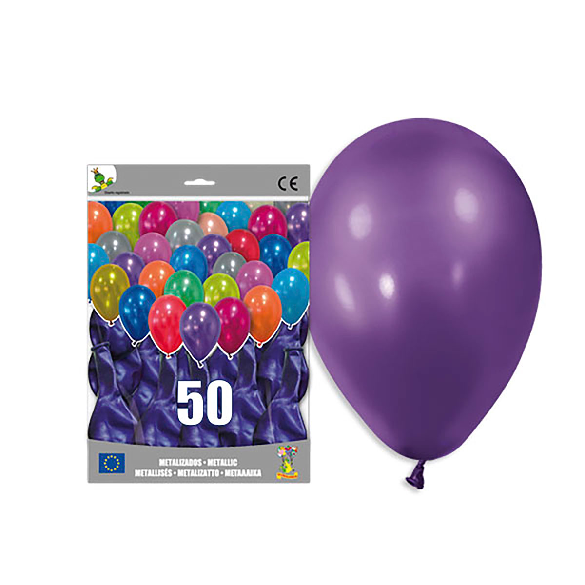 Globo de látex metalizado lila 14 – Bolsa 50