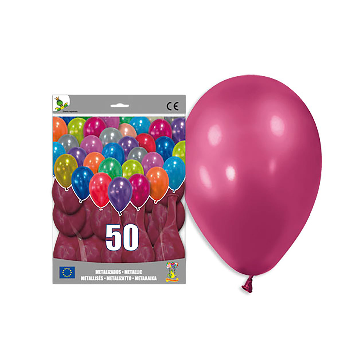 Globo látex metalizado burdeos tamaño 14 - bolsa 50 unidades