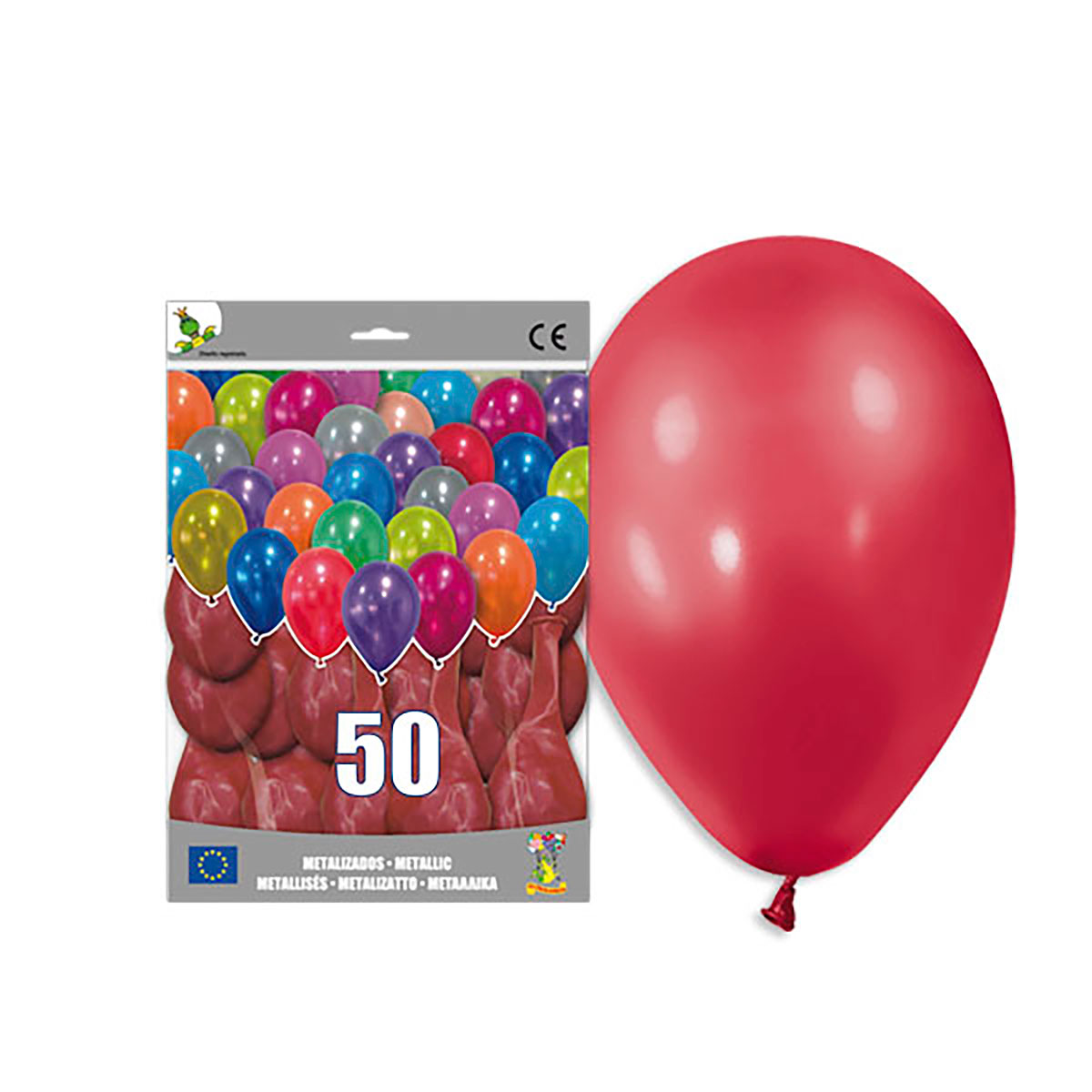 Globo látex metalizado rojo oscuro tamaño 14 - Bolsa 50