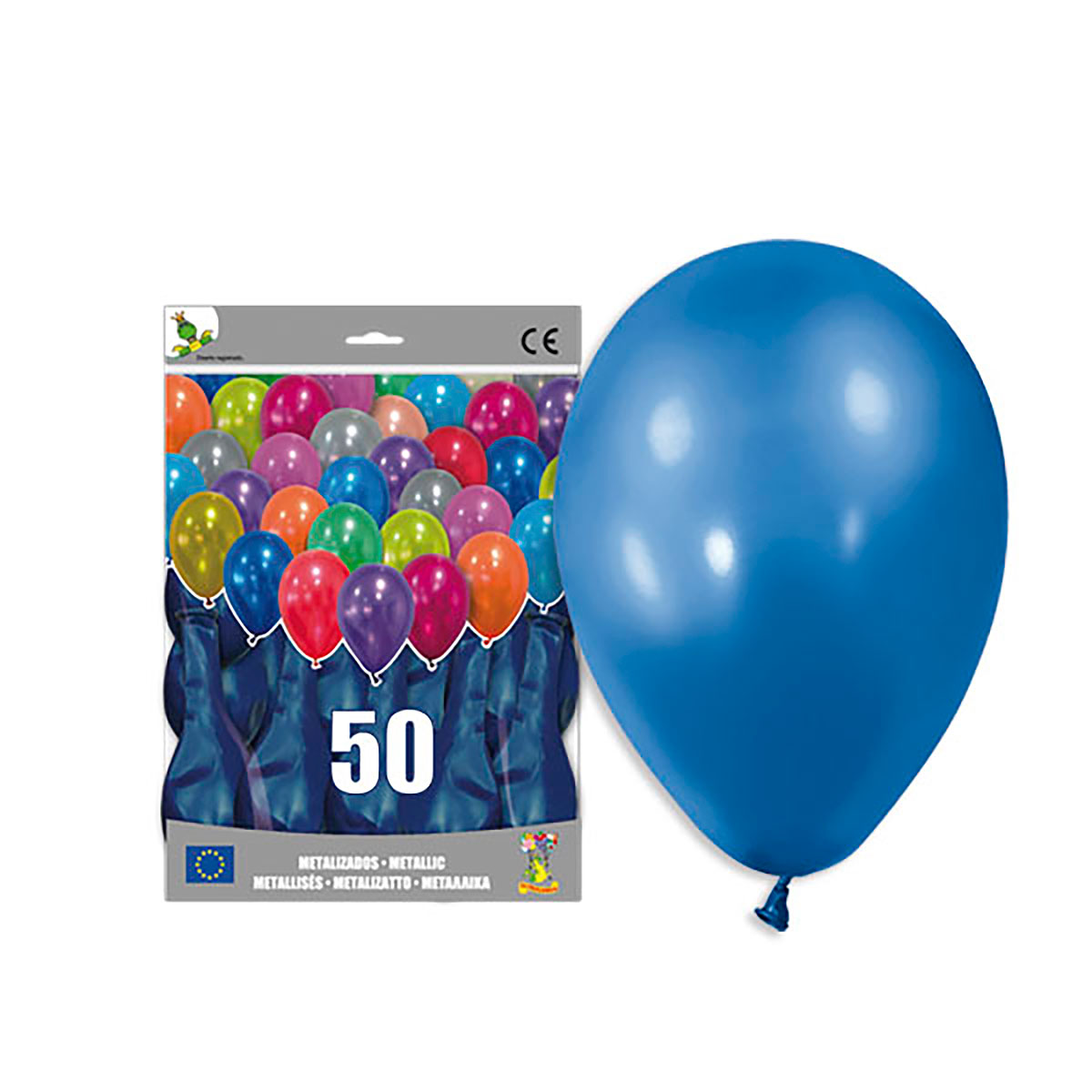 Globo metalizado liso 14" azul oscuro - Bolsa 50