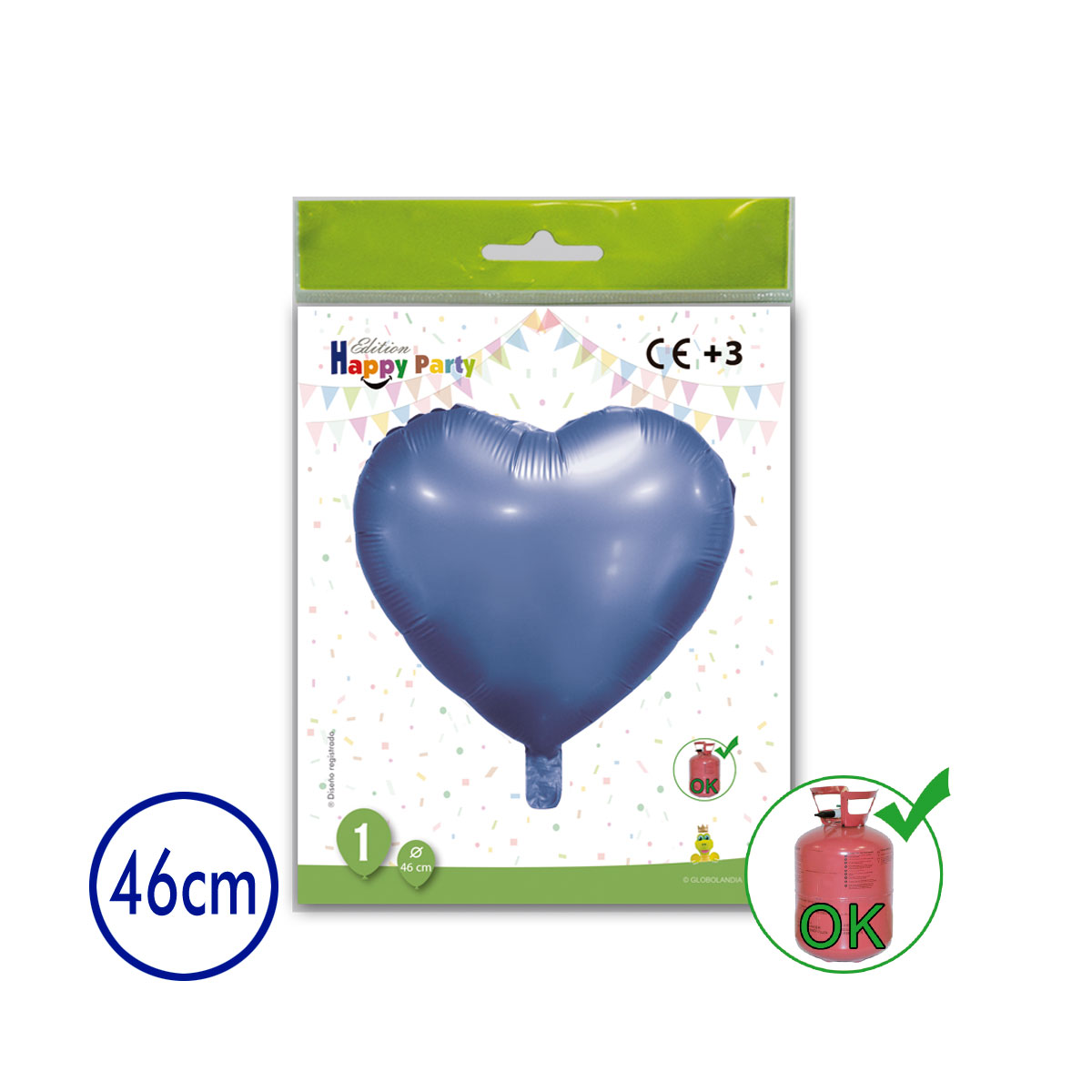 Globo Corazón Poliamida 46 cm Lila