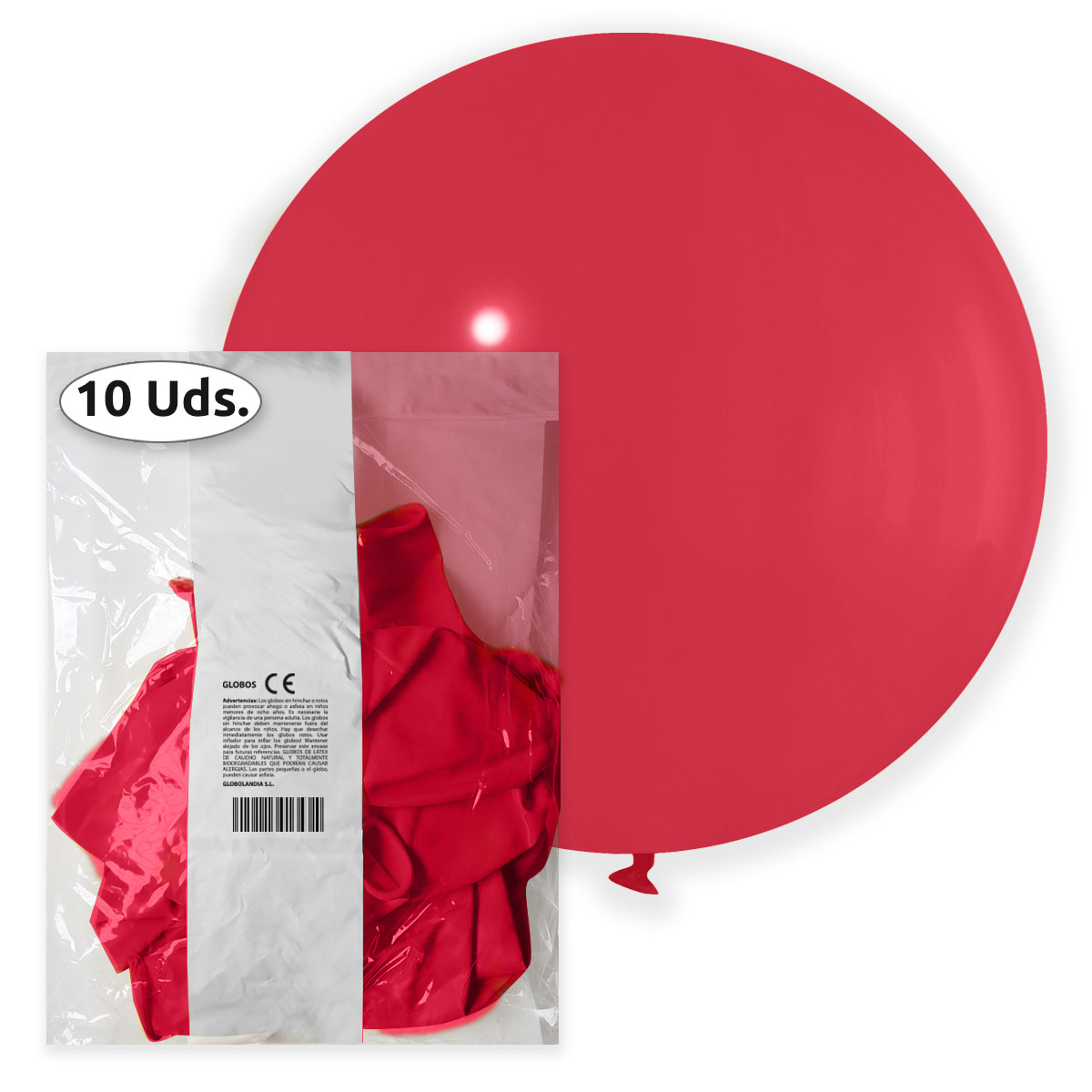 Globo Gigante 80 cm G30 Pastel Rojo - Bolsa 10 unidades