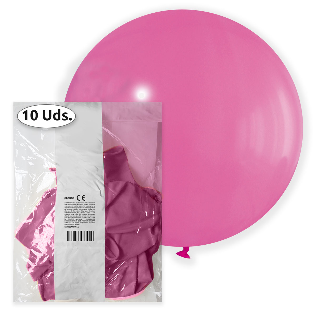 Globo gigante 80 cm látex pastel rosa - Bolsa 10 uds.