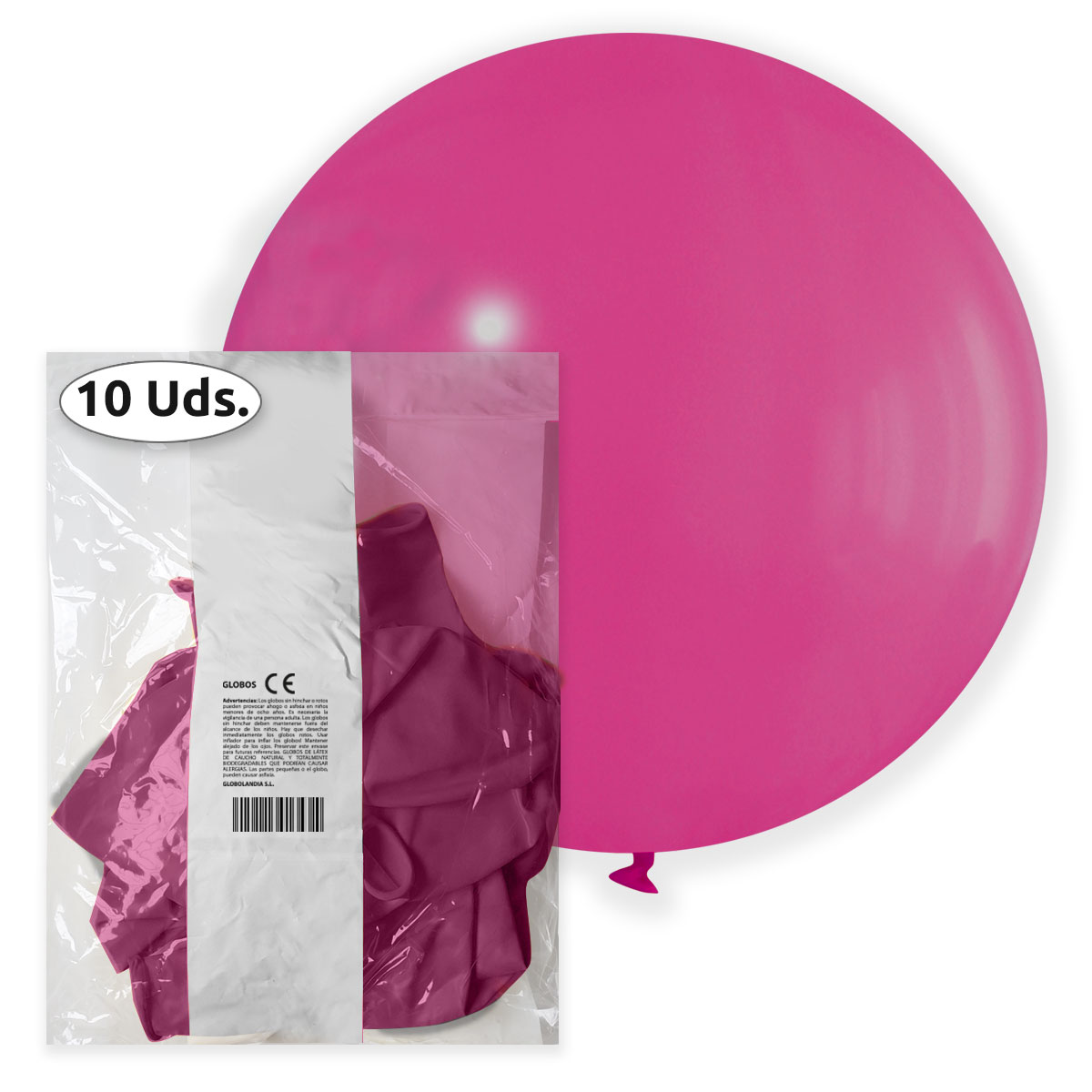 Globo Gigante 80 cm Látex Pastel Fucsia — Bolsa 10 uds.