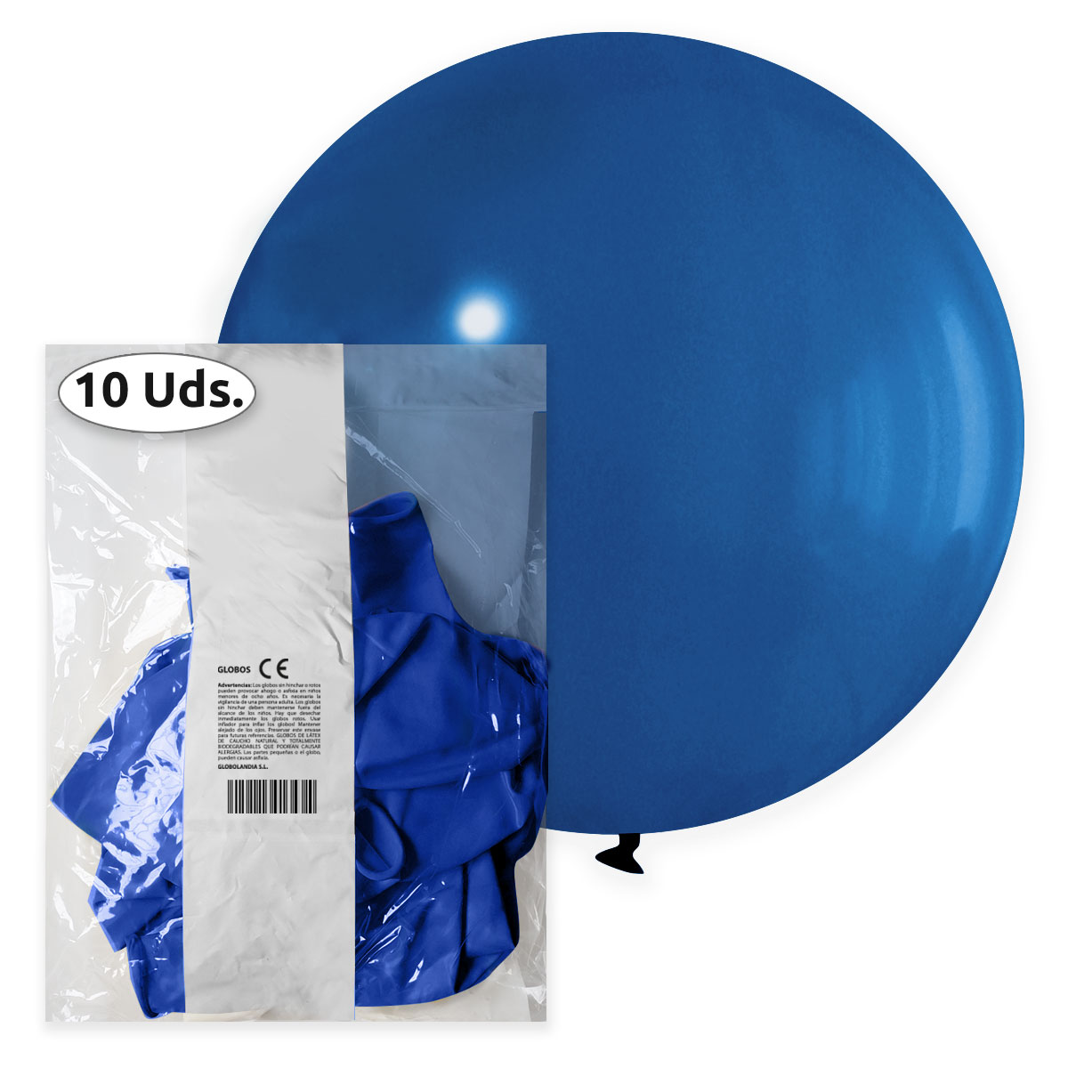 Globo gigante látex 80 cm pastel azul - Bolsa 10 uds.