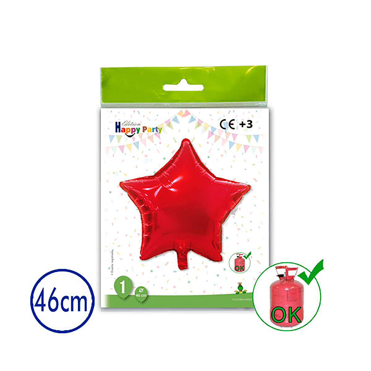 Globo Estrella Poliamida Rojo 46 cm