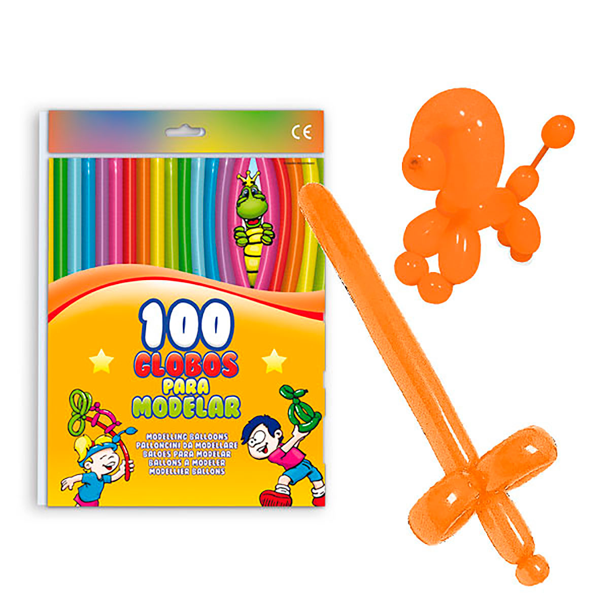 Globos para modelar naranja – Bolsa 100 unidades