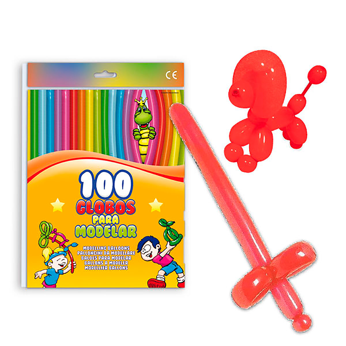 Globos para modelar 260 rojo - Bolsa 100 uds