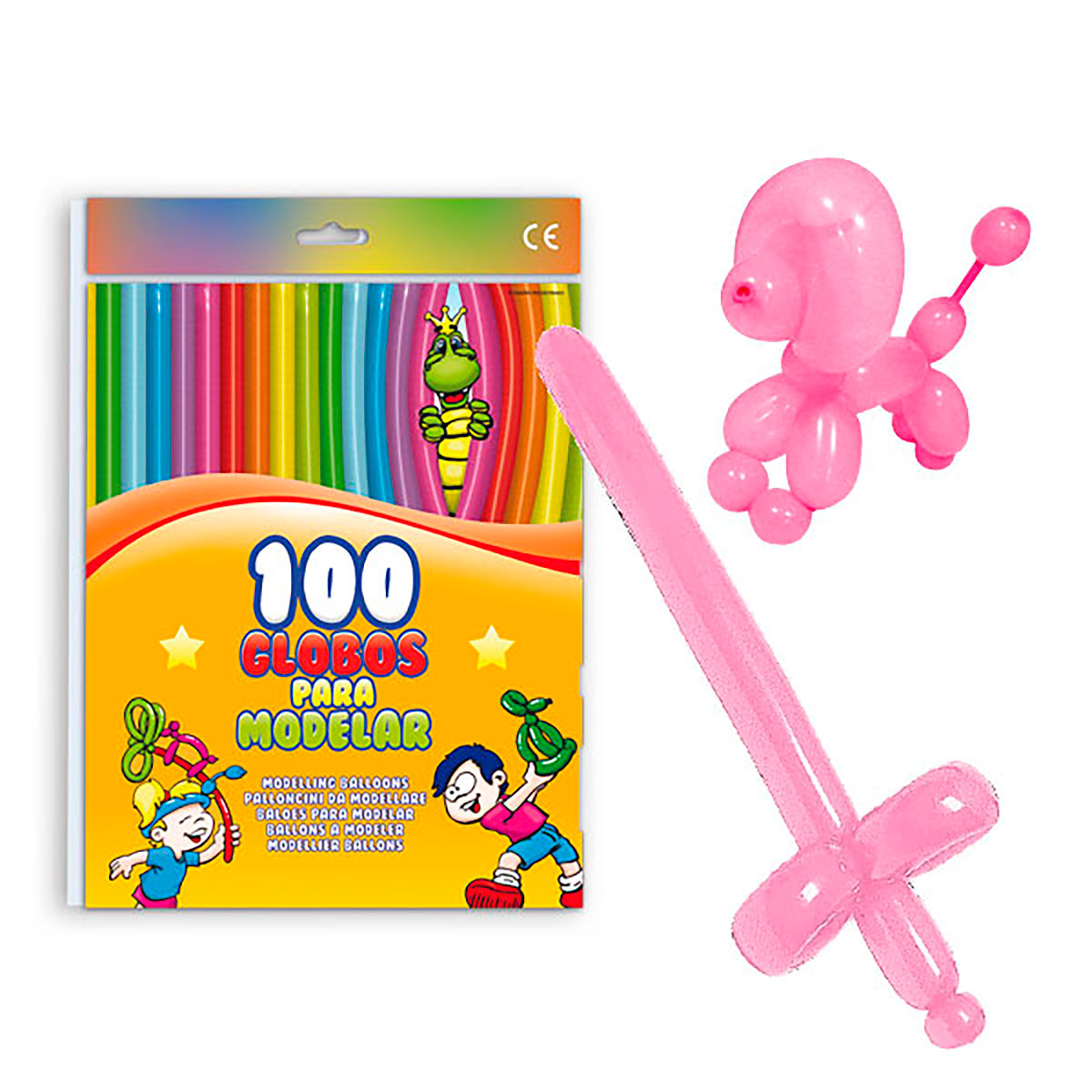 Globos para Modelar Rosa 34 - Bolsa 100