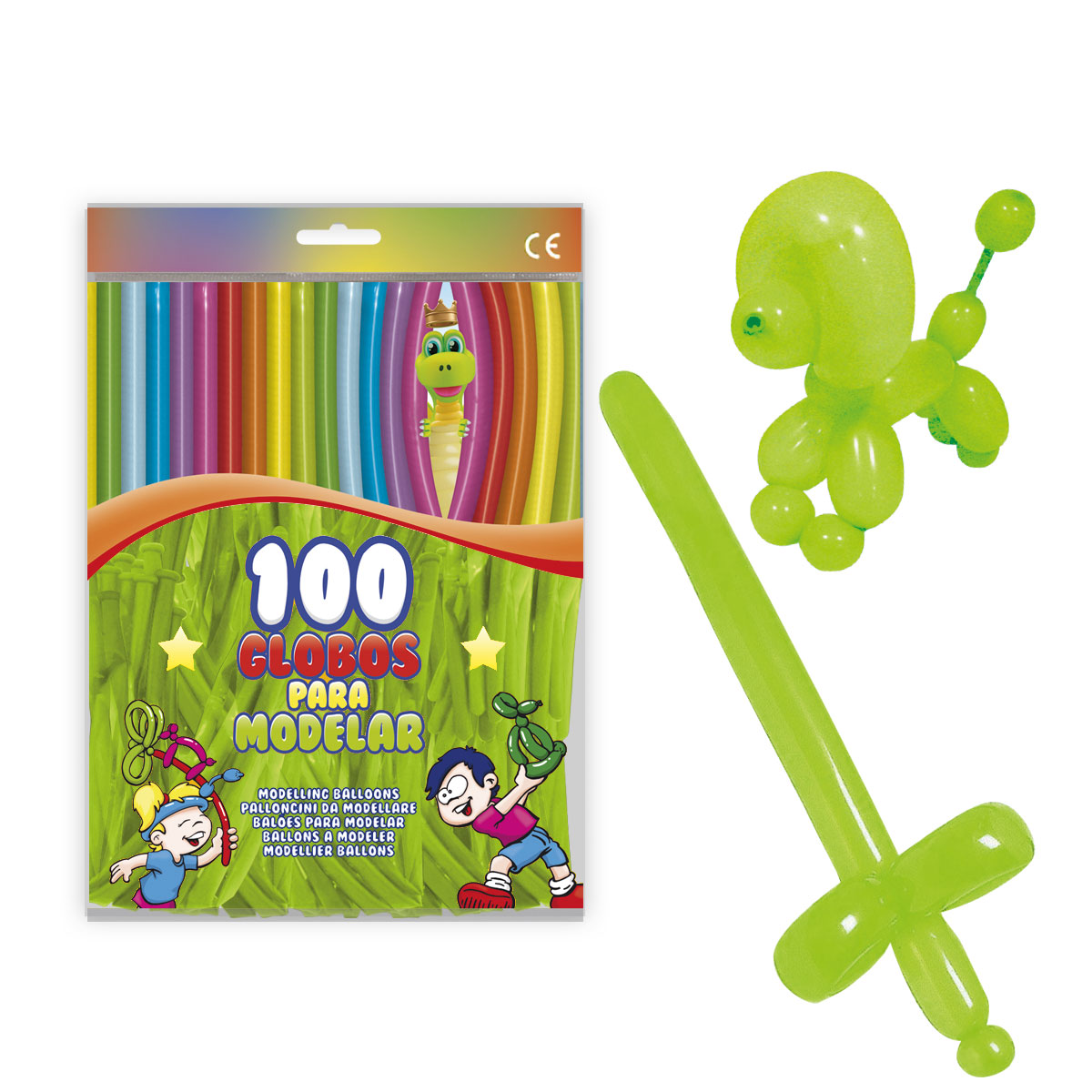 Globos para modelar verde pistacho - Bolsa 100