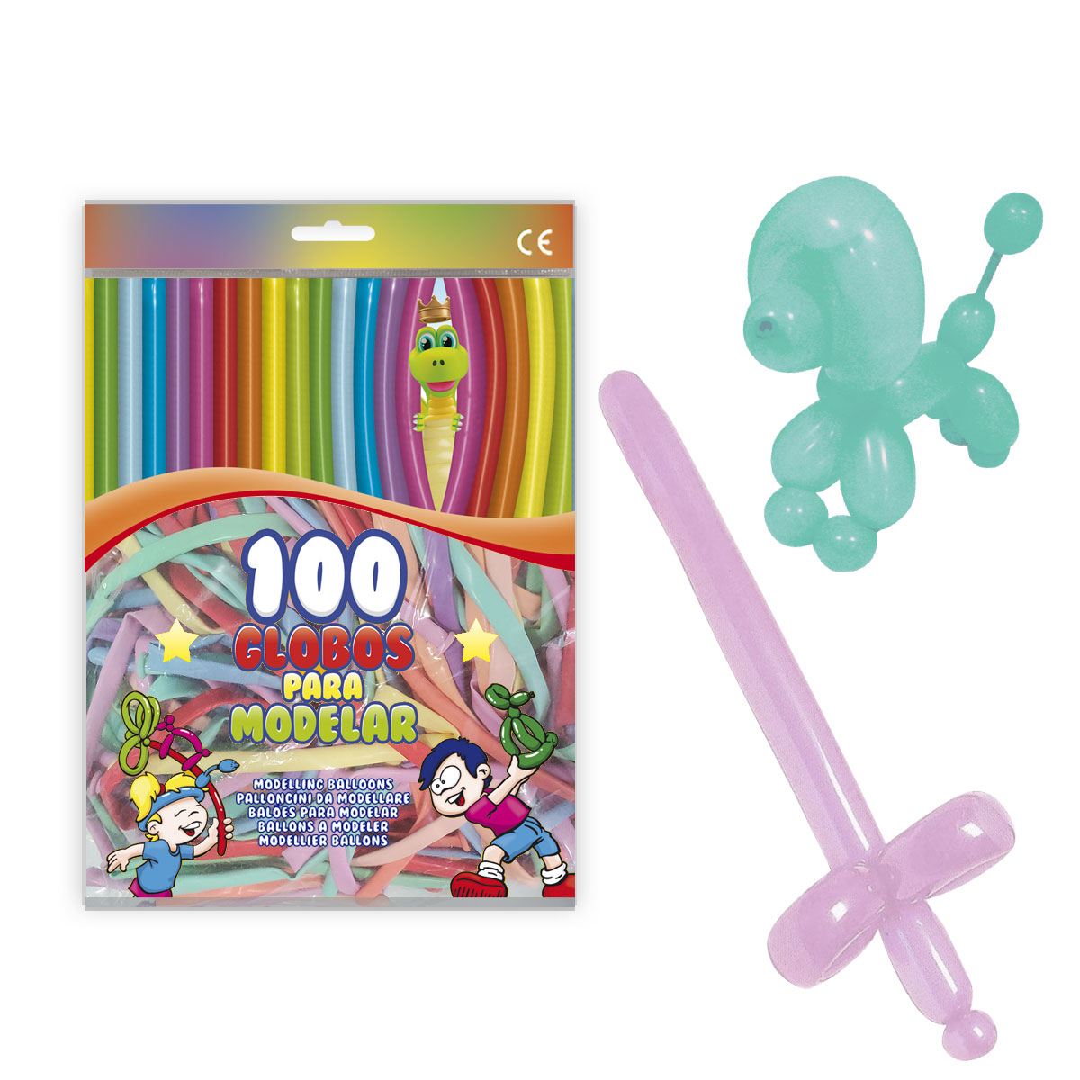 Globo de modelar 260 tamaño 34 - Colores baby surtidos - Bolsa 100