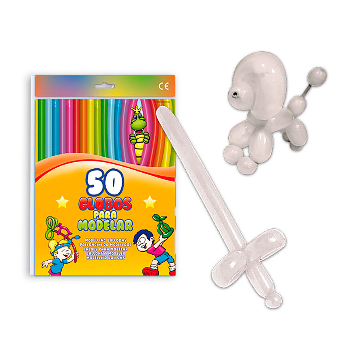 Globos para modelar 260 blanco - Bolsa 50