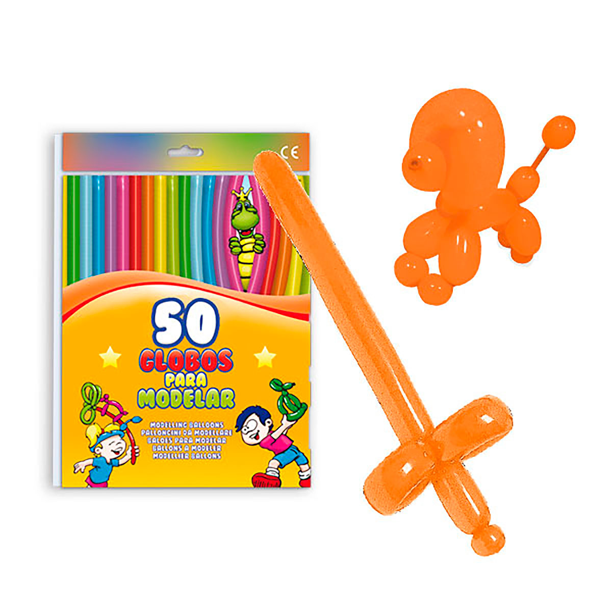 Globos para modelar naranja – bolsa de 50