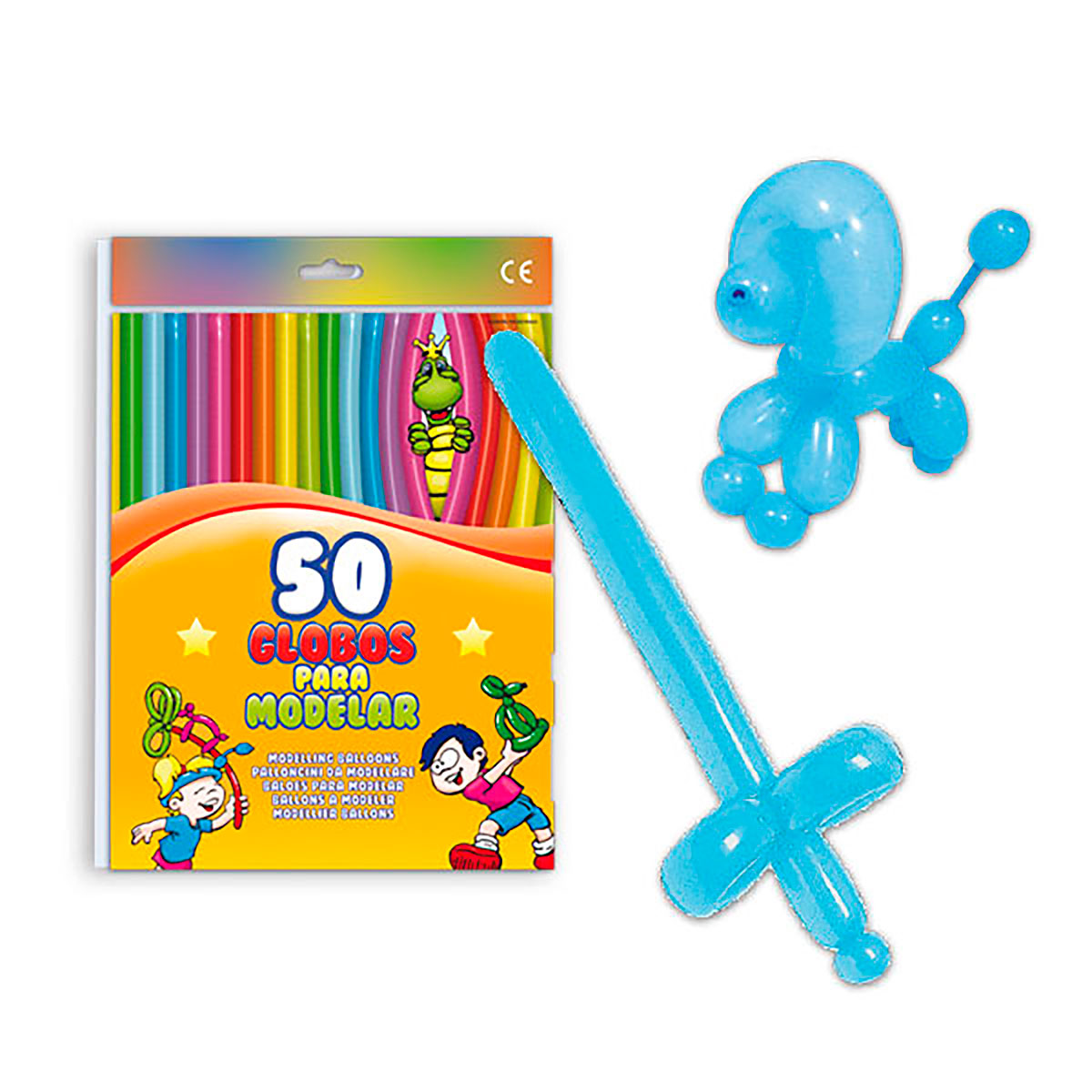 Globos para modelar 260 celeste - Bolsa 50 uds