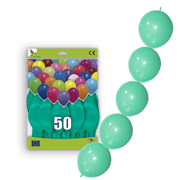 Globos guirnalda 36 cm aguamarina, bolsa de 50