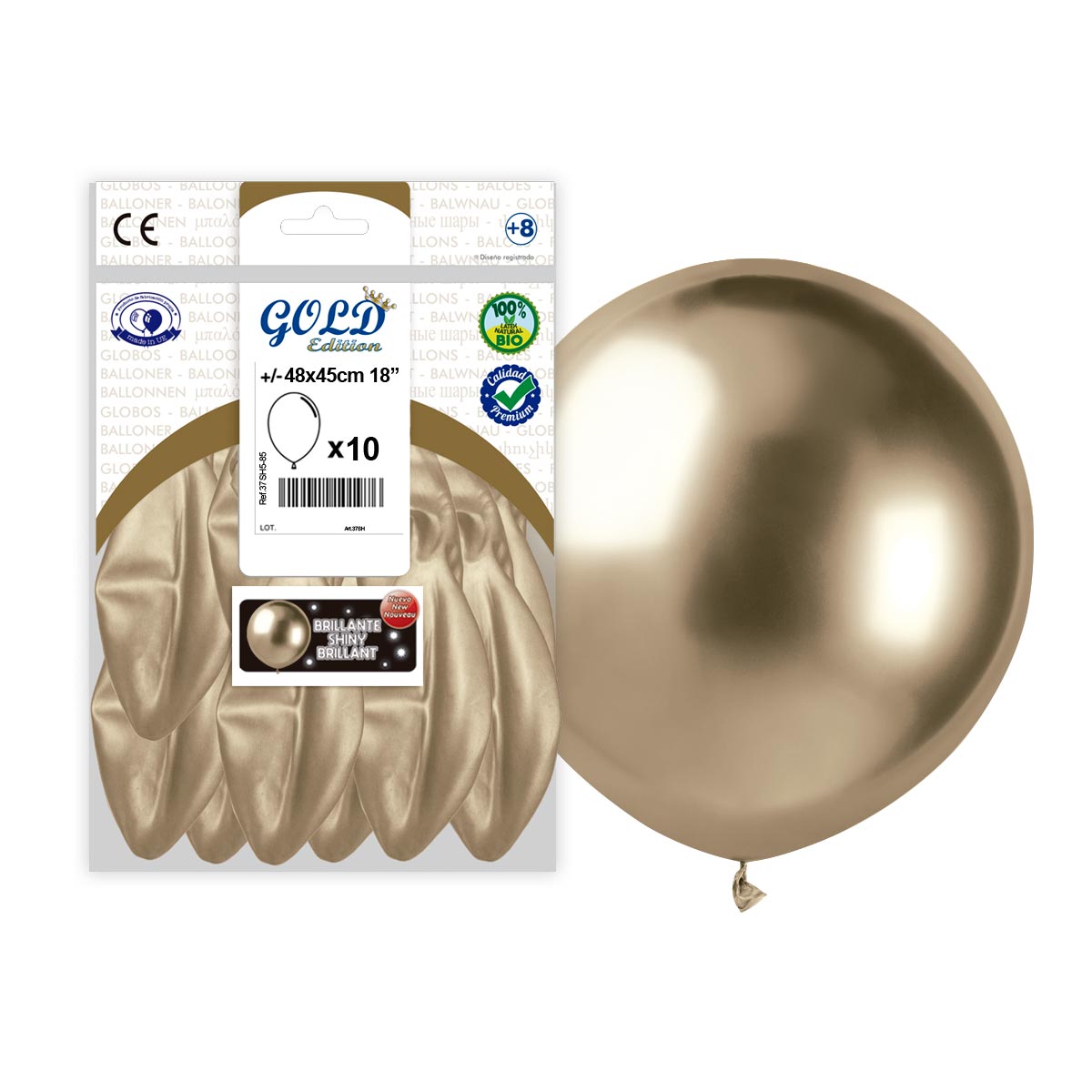 Globo gigante espejo prosecco 48 cm – bolsa 10