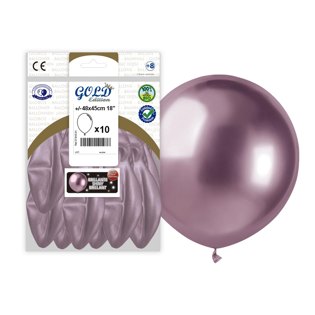 Globo espejo rosa gigante 45 cm (18") - Bolsa 10