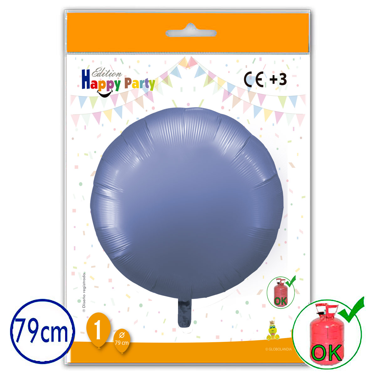 Globo de poliamida redondo lila 79 cm