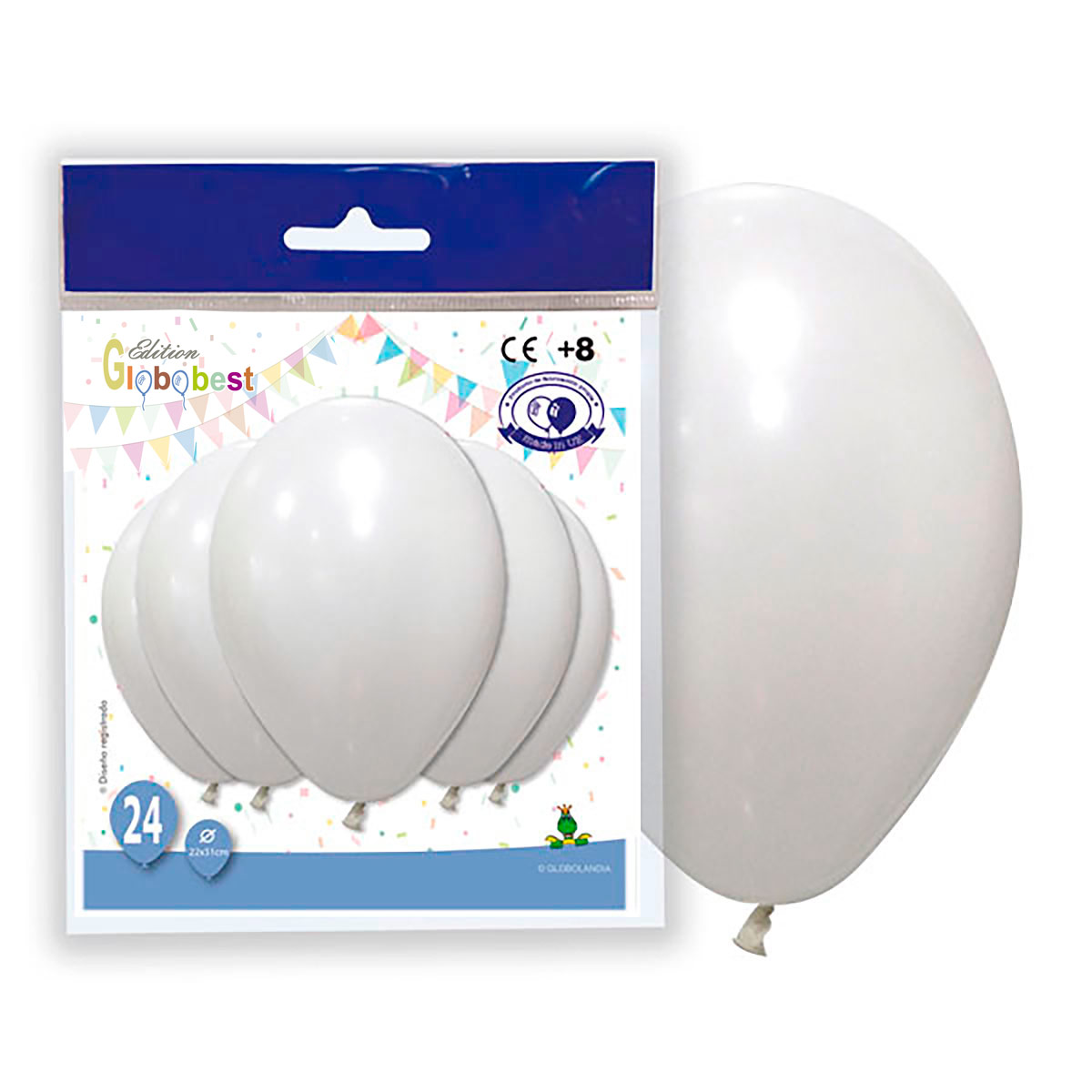 Globos pastel surtidos 10" liso – Bolsa 24 uds.